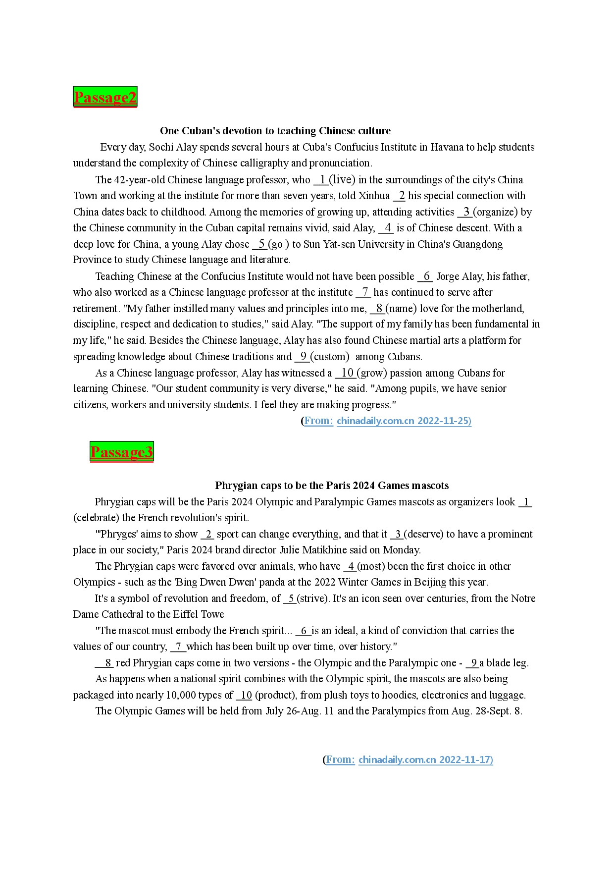 时文热点11--2023年高考英语时文热点之原创特训-语法填空专练.docx 第2页