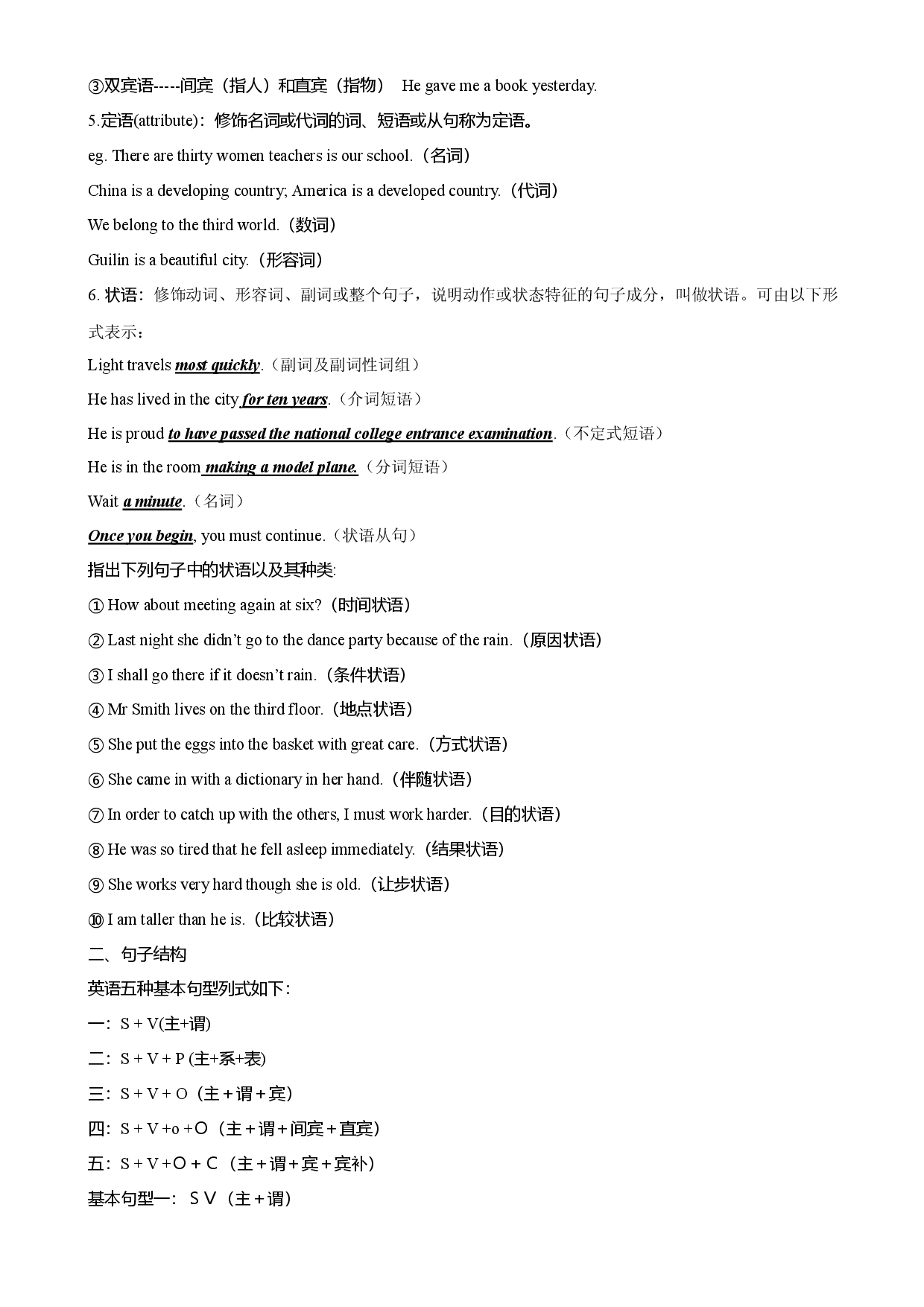 第05讲 句子成分和句子结构(知识讲解+名校最新真题)-【暑假自学课】2022年新高一英语暑假精品课（牛津译林版2020）.docx 第2页