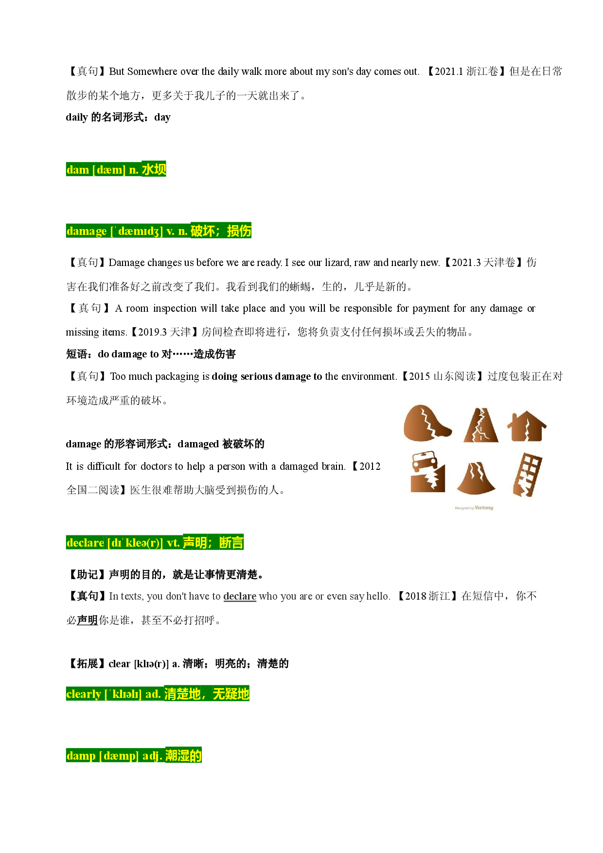 04 高考单词D -十年（2013-2022）高考英语3500单词分字母汇编（高考真句+检测）.docx 第2页