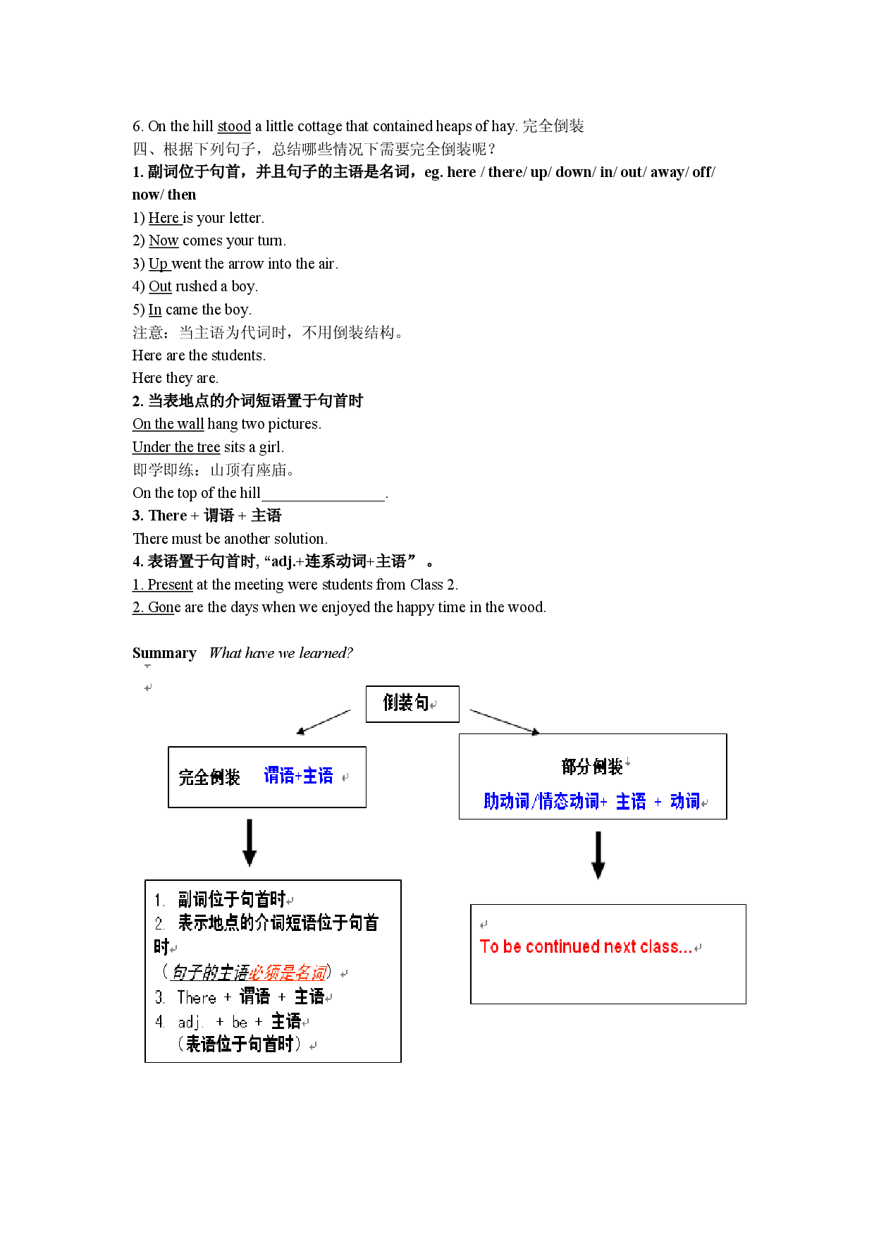 第八讲 倒装句之完全倒装-初高中英语衔接课学案.doc 第2页