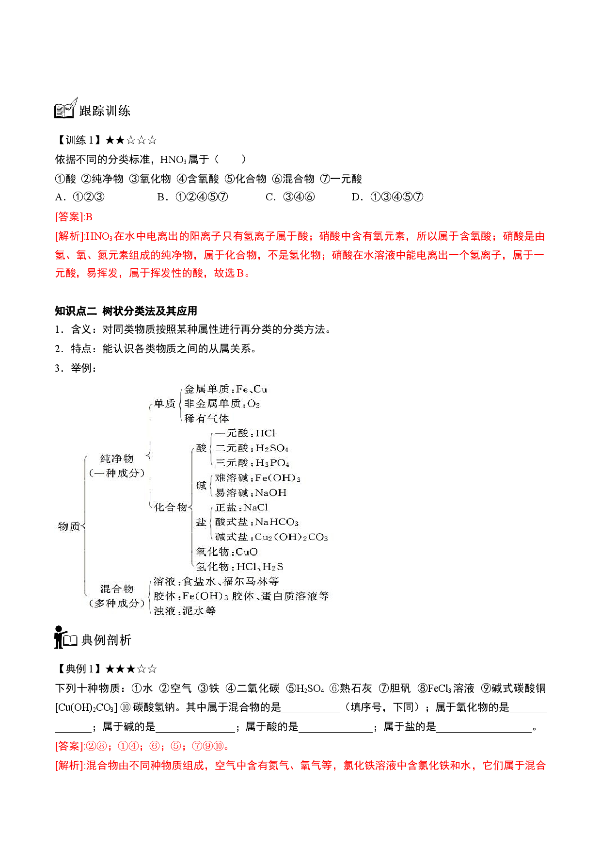 专题01 物质的分类及转化-【题高分】2022-2023学年高一化学同步教学专题讲义（人教版2019必修第一册）.docx 第2页
