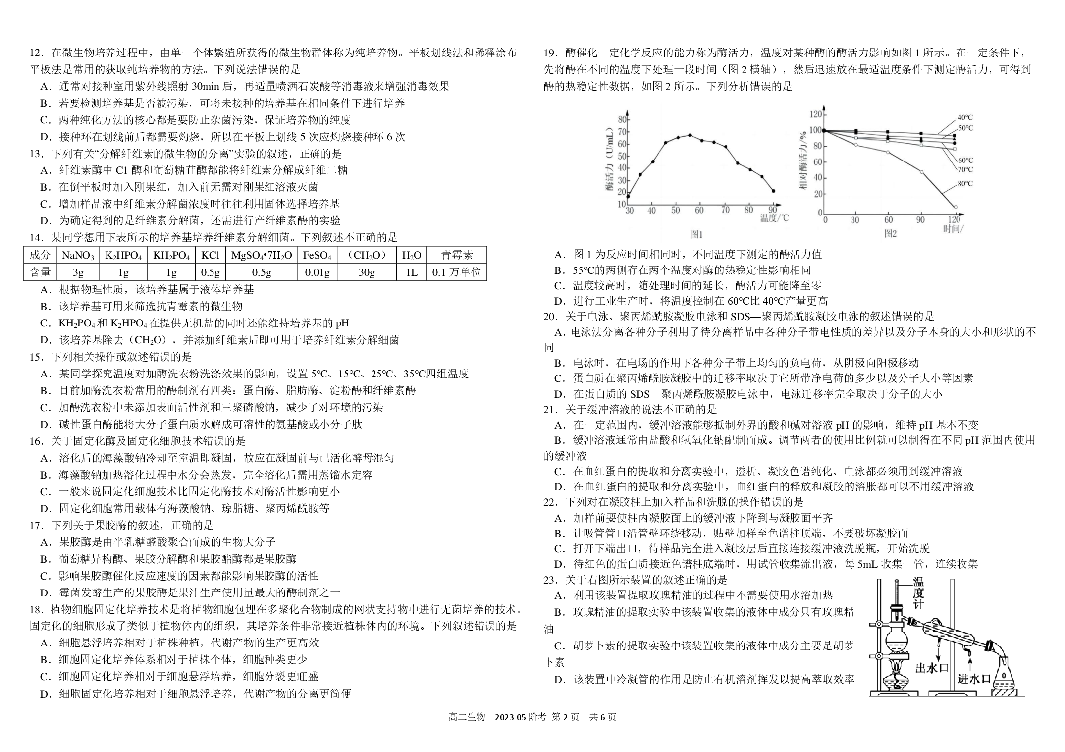 四川省成都市树德中学2022-2023学年高二下学期5月月考试题+生物+PDF版含答案.pdf 第2页