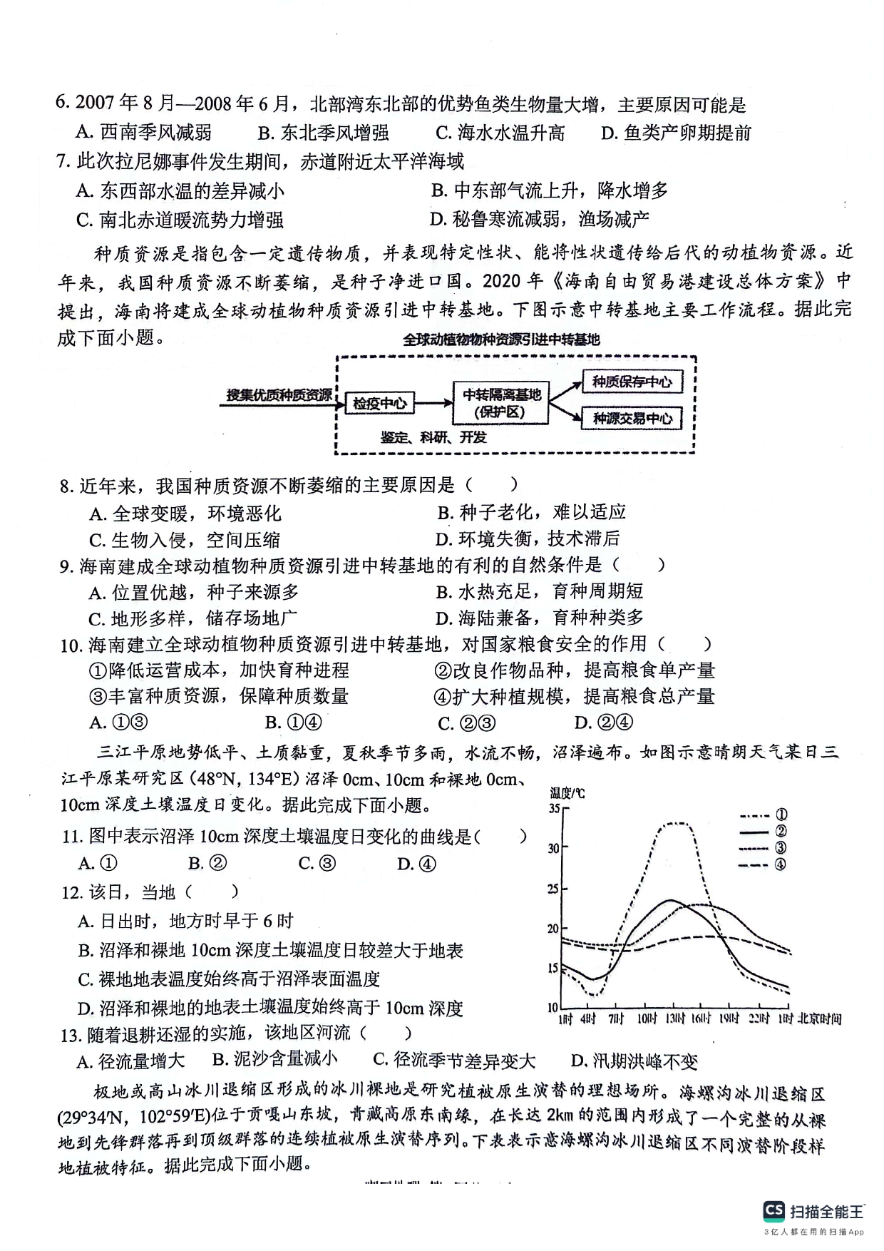 安徽师范大学附属中学2024届高三下学期最后一卷（三模）地理试卷（无答案）.pdf 第2页