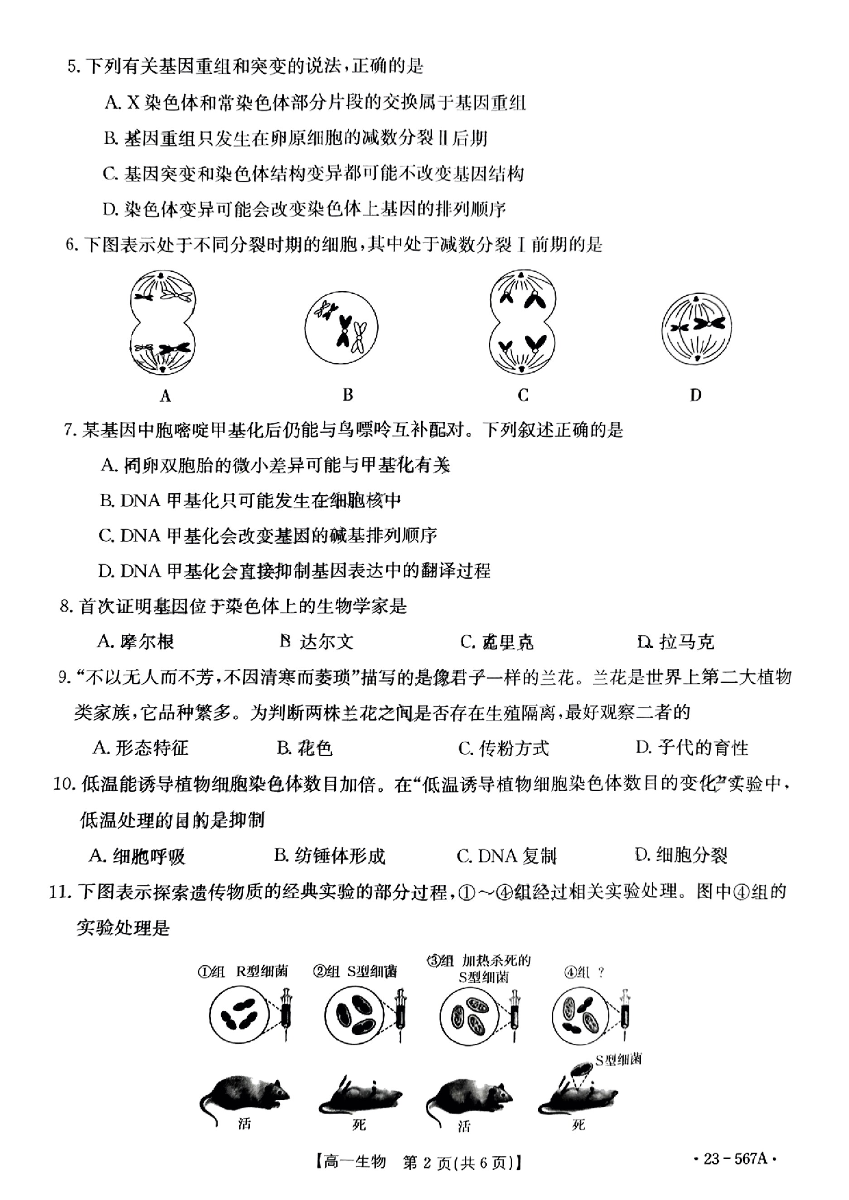 【高一】广西钦州市2022-2023学年高一下学期期末考试++生物.pdf 第2页