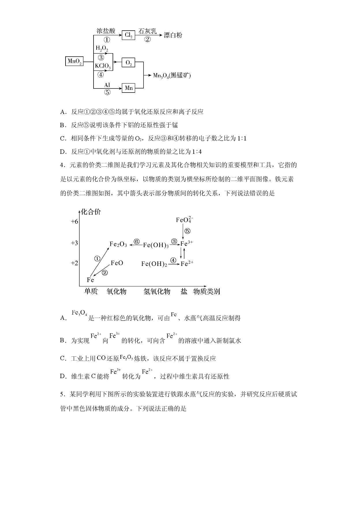 第三章第1节铁的多样性课时训练2022-2023学年高一上学期化学人教版（2019）必修第一册.docx 第2页