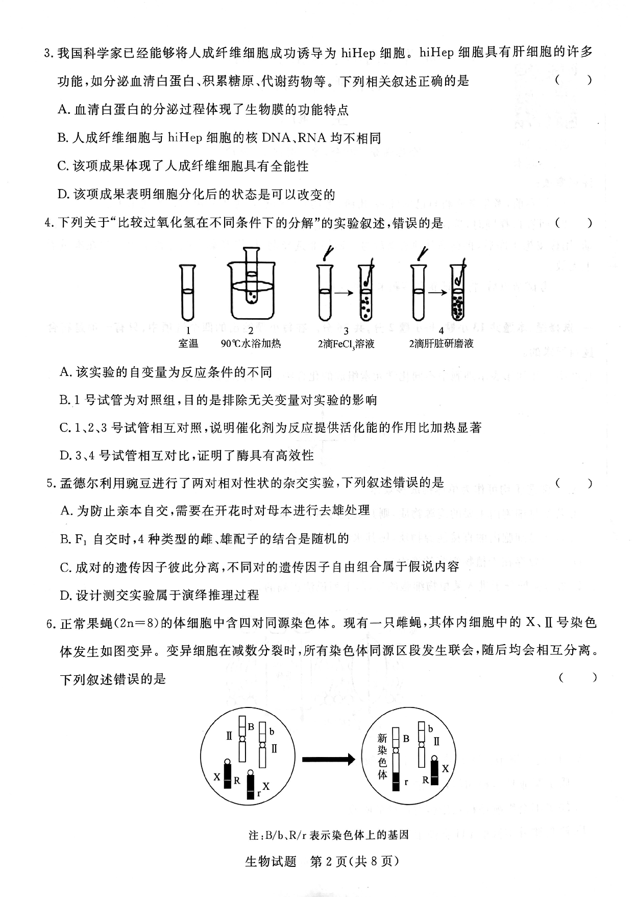 河南省信阳市2022-2023学年高一下学期6月联考生物试题+.pdf 第2页