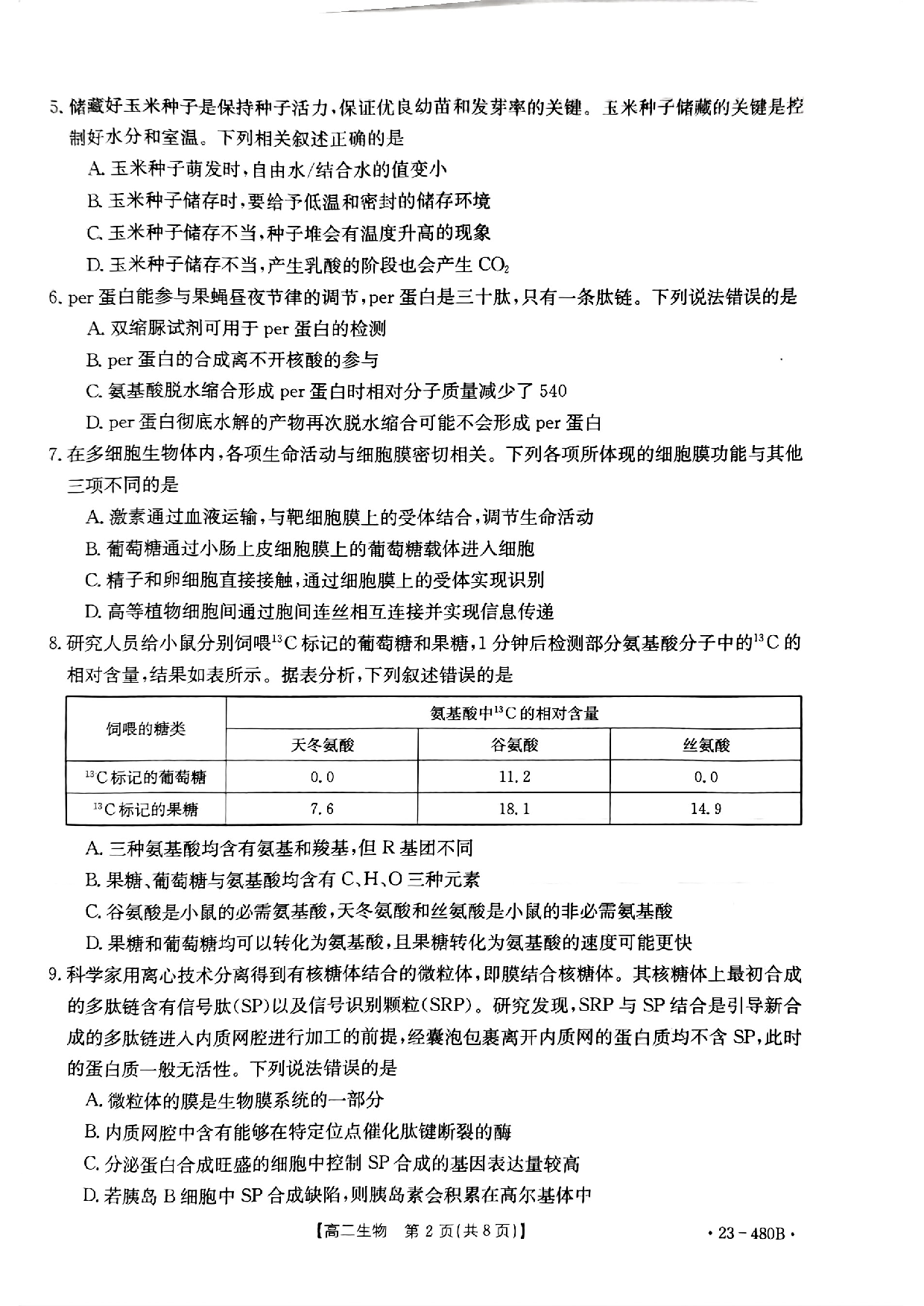 河南省洛阳市2022-2023学年创新发展联盟高二下期5月阶段性考试生物试卷.pdf 第2页