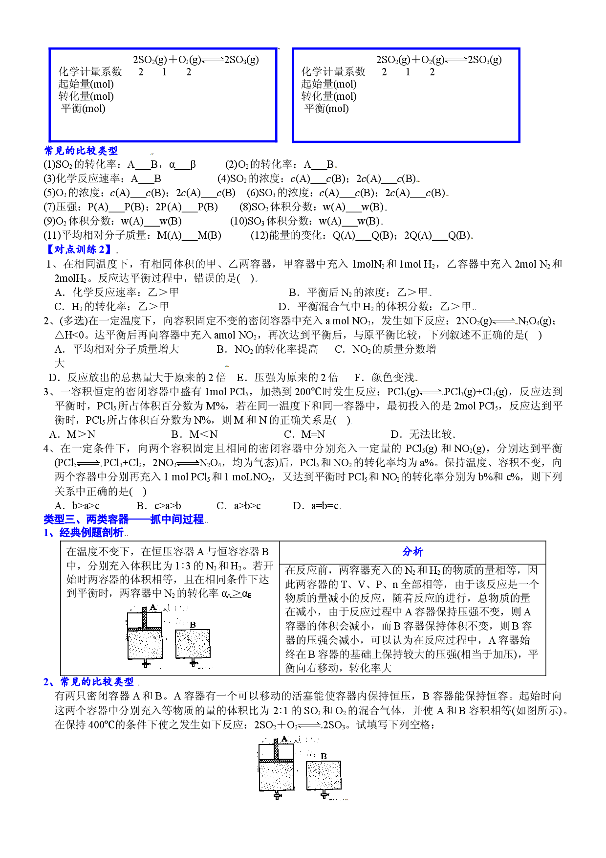 课时2.10 突破四种类型的平衡转化率-2021-2022学年高二化学选择性必修1精品讲义（人教版2019）.doc 第2页