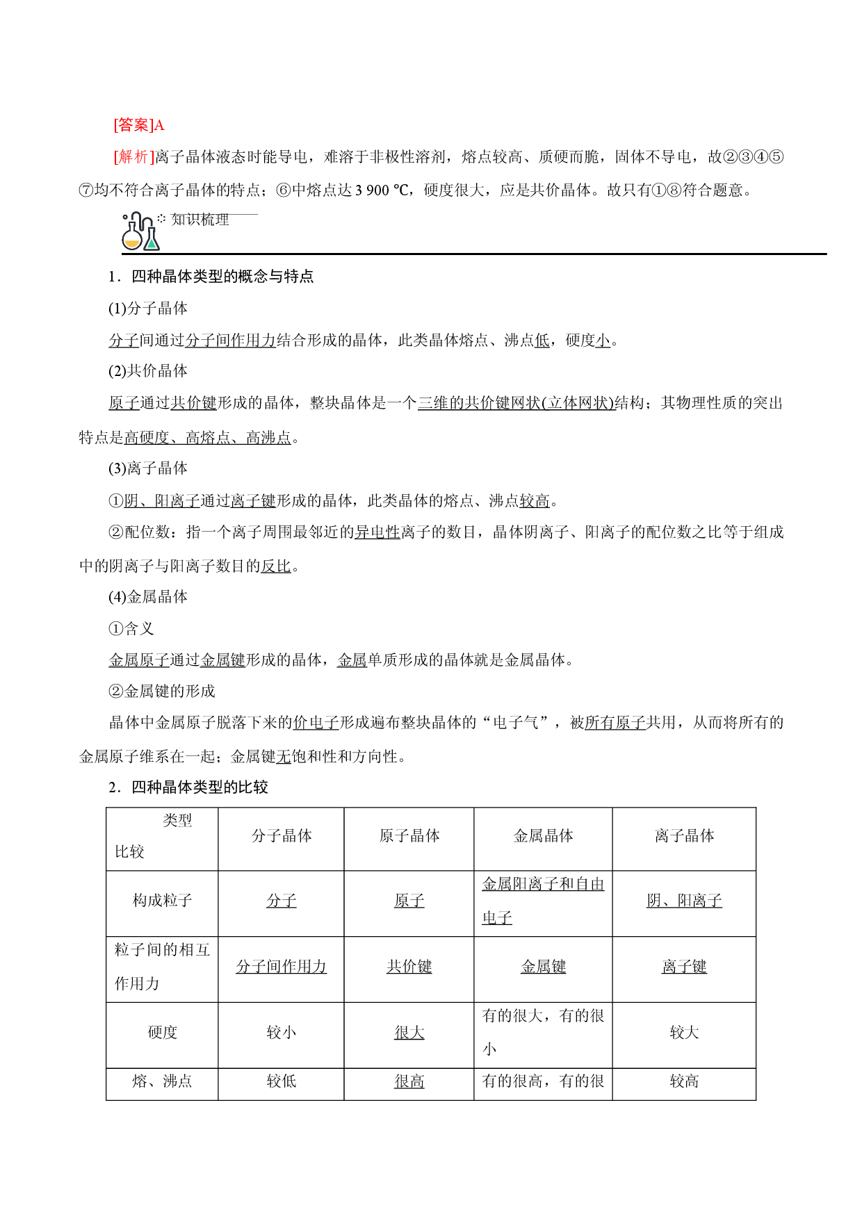 讲义07 晶体的性质与晶体类型的判断-2021-2022学年高二化学下学期期末复习（讲义+测试）（人教版2019选择性必修2）.docx 第2页