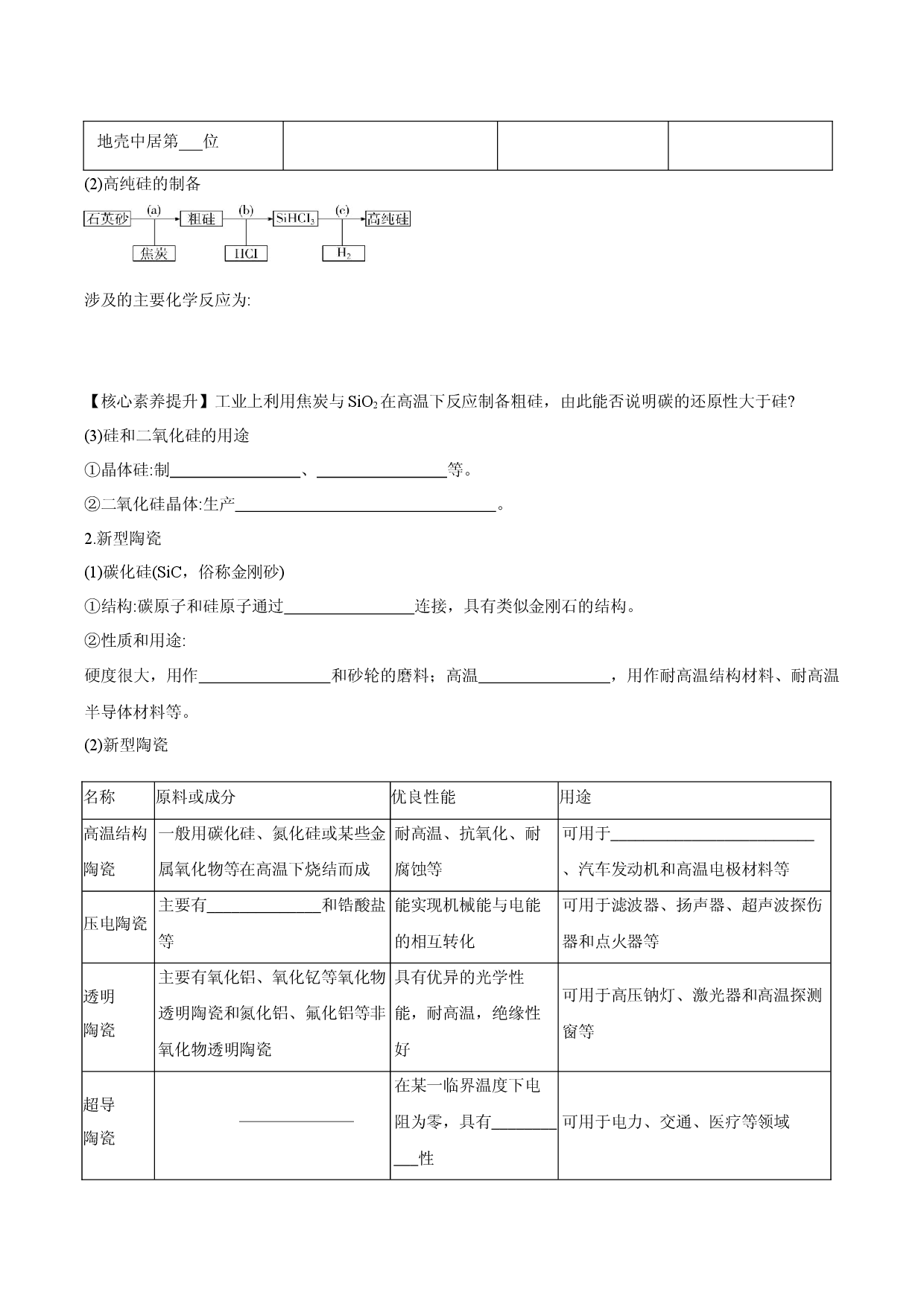 5.3  无机非金属材料（导学案）--2020-2021学年下学期高一化学同步精品课堂（人教版必修第二册）.docx 第2页