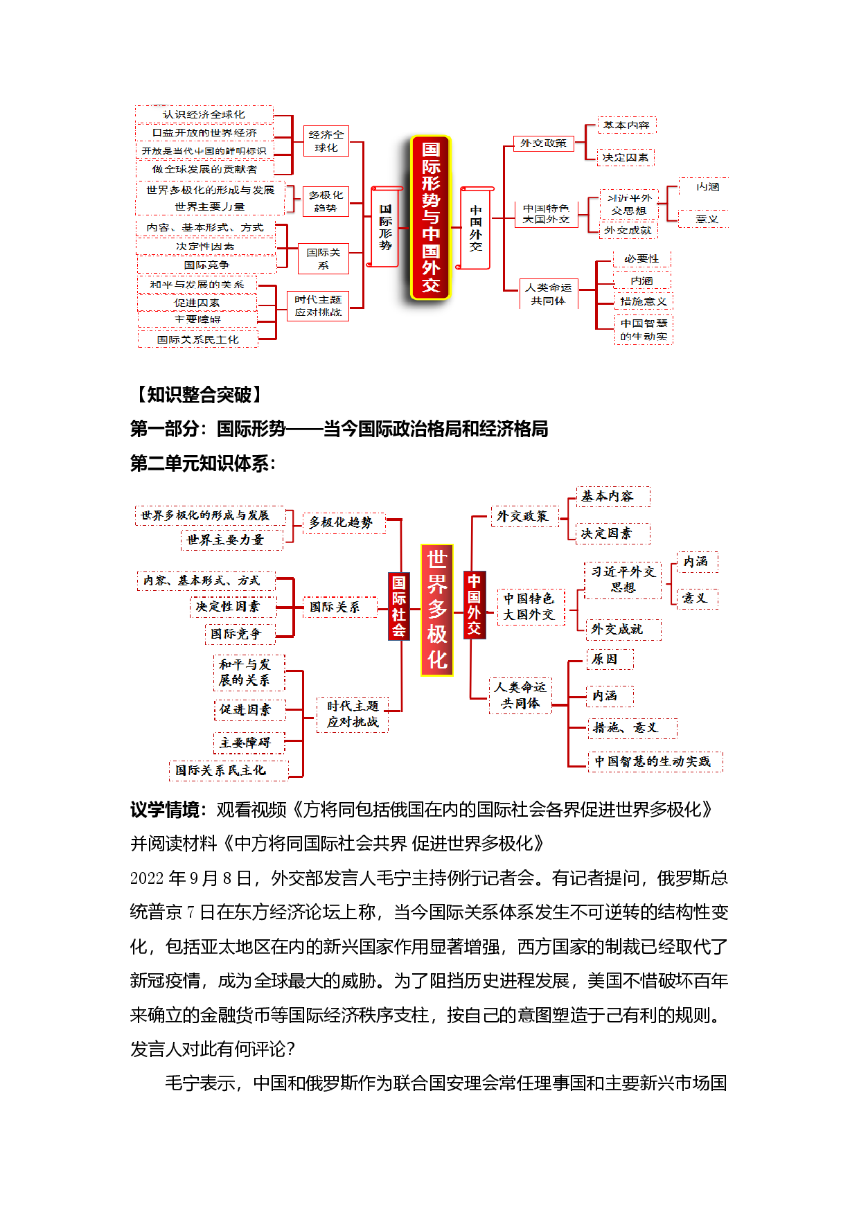 专题十二  国际形势与中国外交（教学设计）-2023年高考政治二轮复习讲练测（新高考专用）.docx 第2页