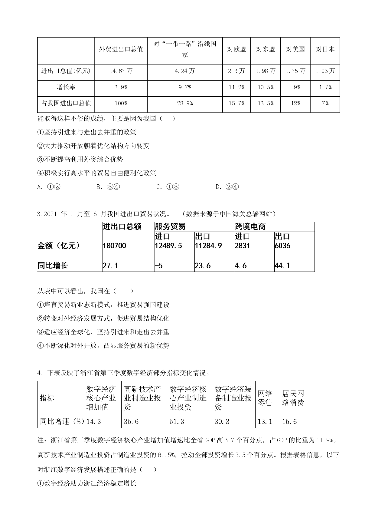 特色专题二  经济图表题（学案）（学生版）-备战2022年高考政治总复习之特色题型优质精讲课件.docx 第2页