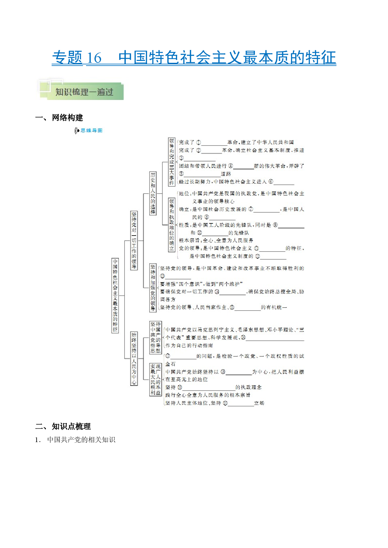 考点16 中国特色社会主义最本质的特征-备战2021年高考政治一轮复习考点帮.docx 第1页