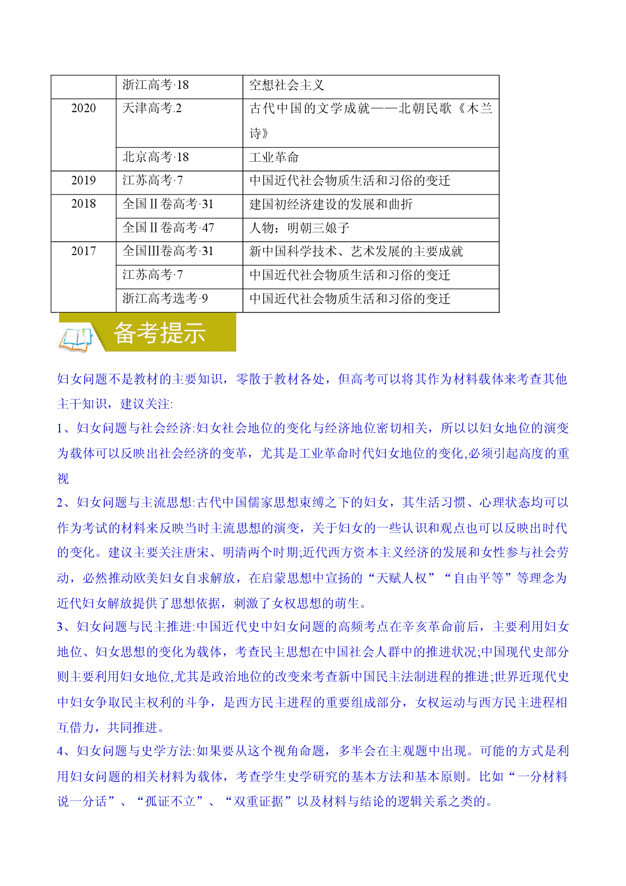 专题19 妇女解放和女权运动-备战2022年高考历史一轮复习考点微专题（全国通用版）.docx 第2页