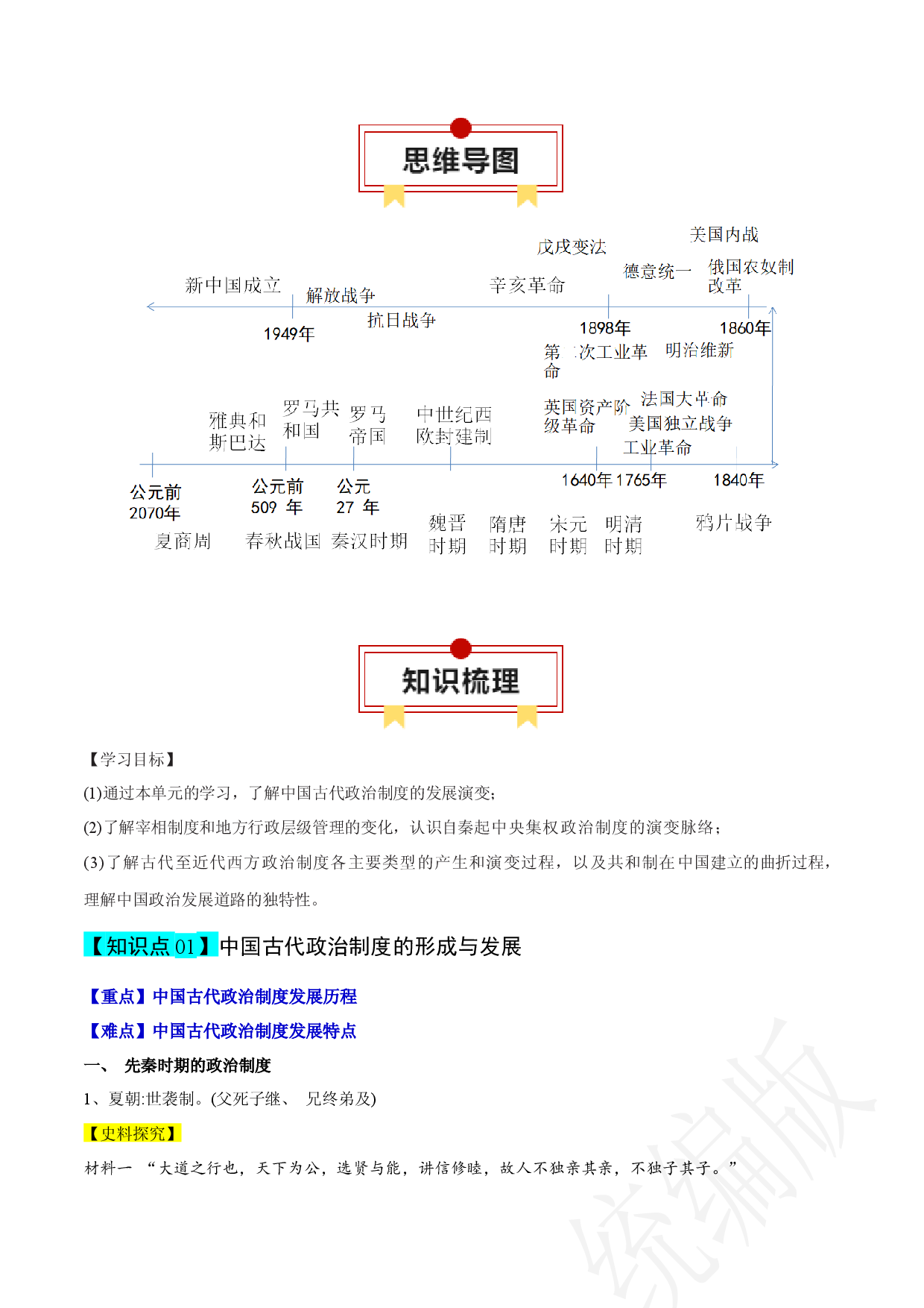 专题15 政治制度（选择性必修一）-2024年高考历史一轮复习知识清单.docx 第2页