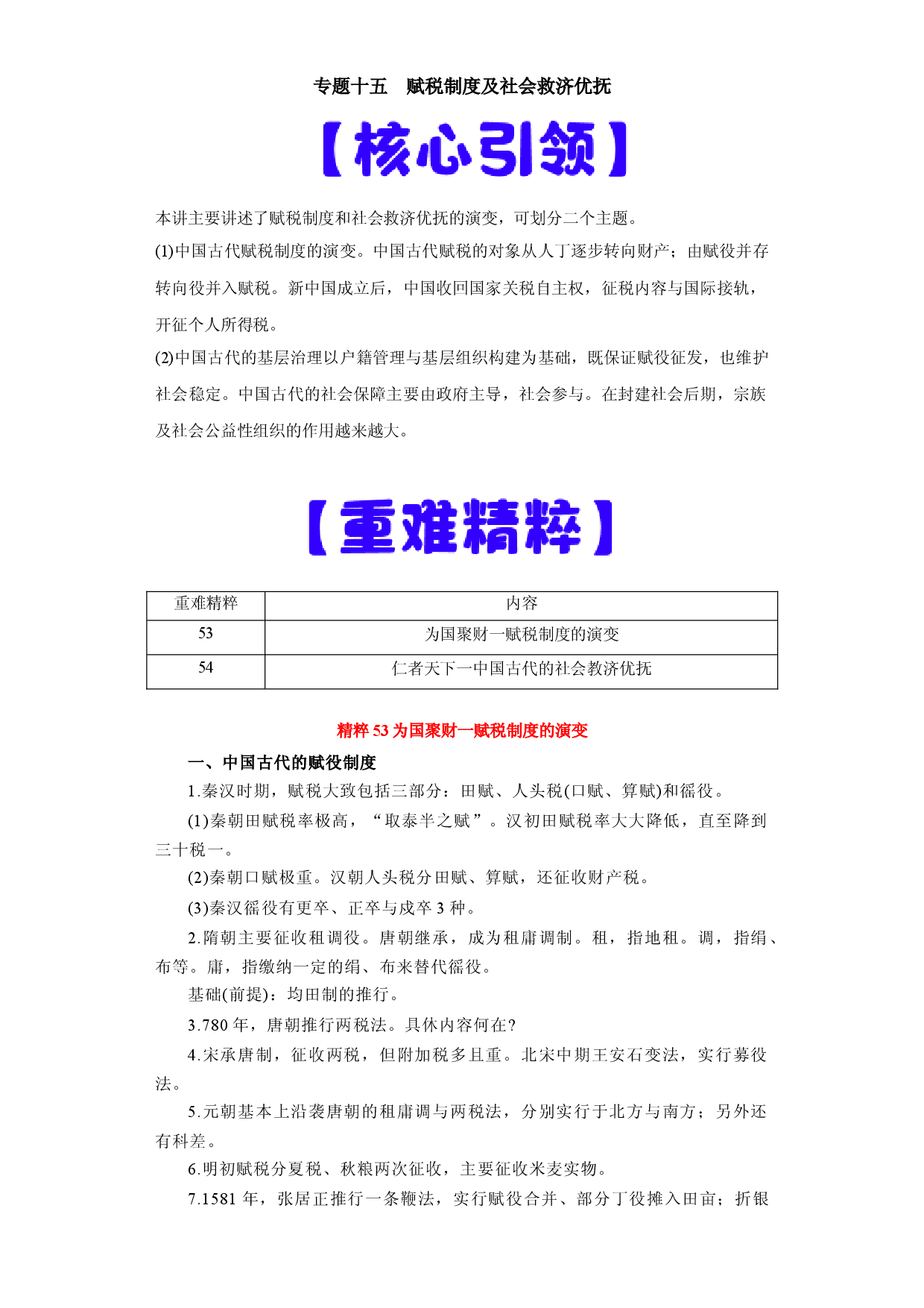 专题15  赋税制度及社会救济优抚-2023年高考历史【热点&middot;重点&middot;难点】专练（新高考专用）.docx 第1页
