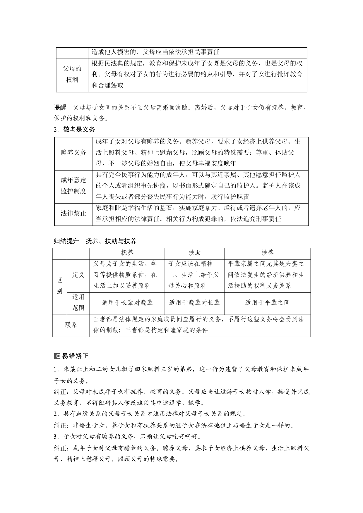 2024年高考政治一轮复习（部编版） 选择性必修2　第312课　课时1　在和睦家庭中成长.docx 第2页