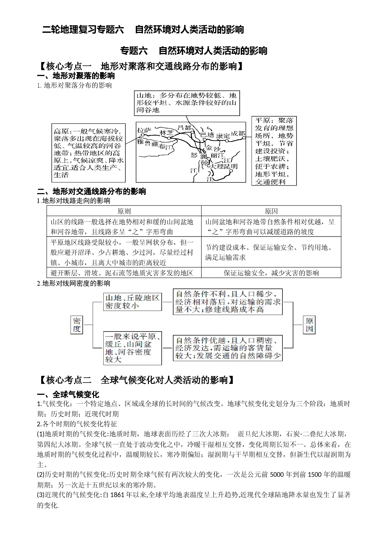 浙江省2022届高三地理二轮复习讲义 专题6：自然环境对人类活动的影响.docx 第1页