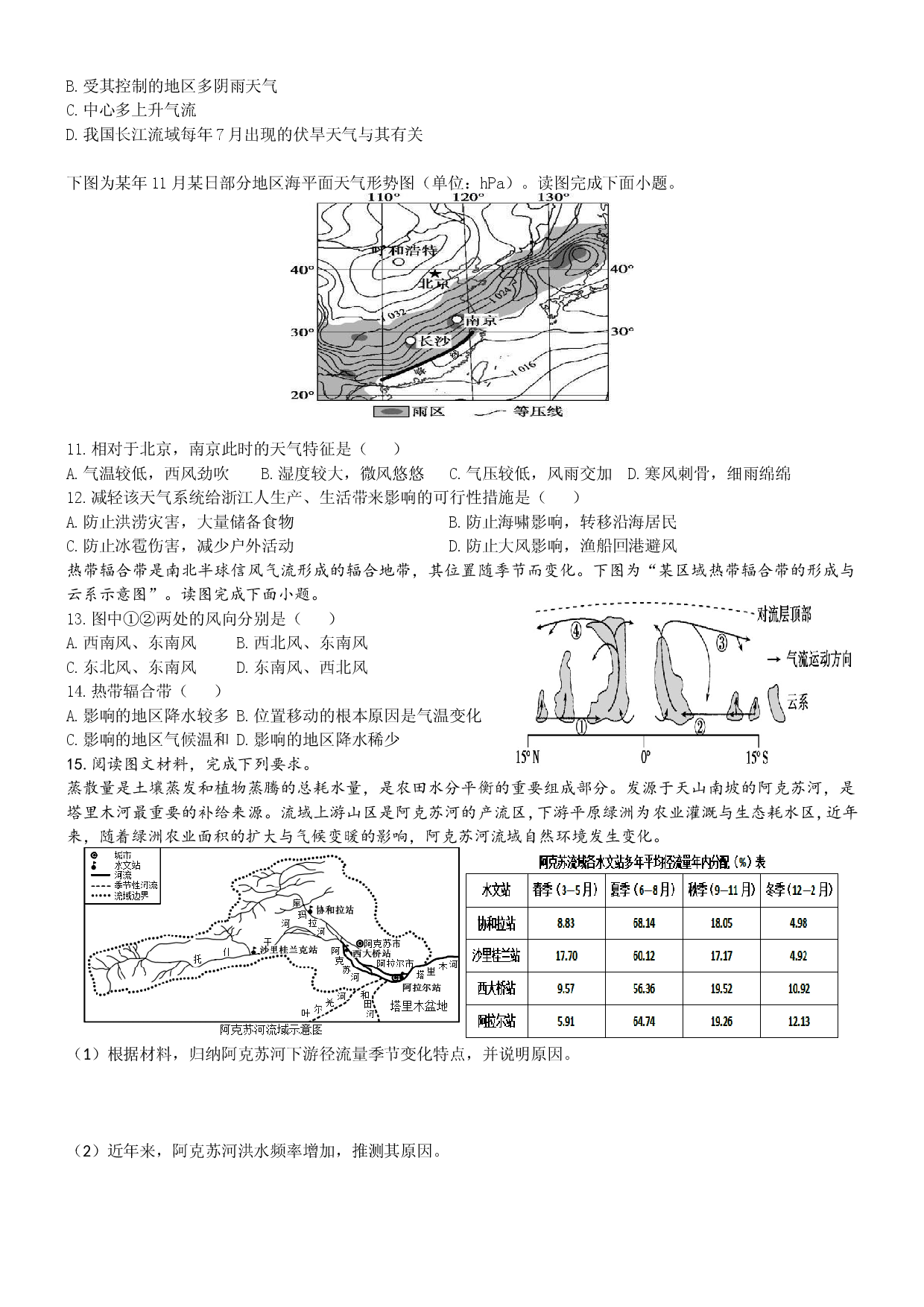 浙江省2022届高三地理二轮复习  专题卷2：地球上的大气.docx 第2页