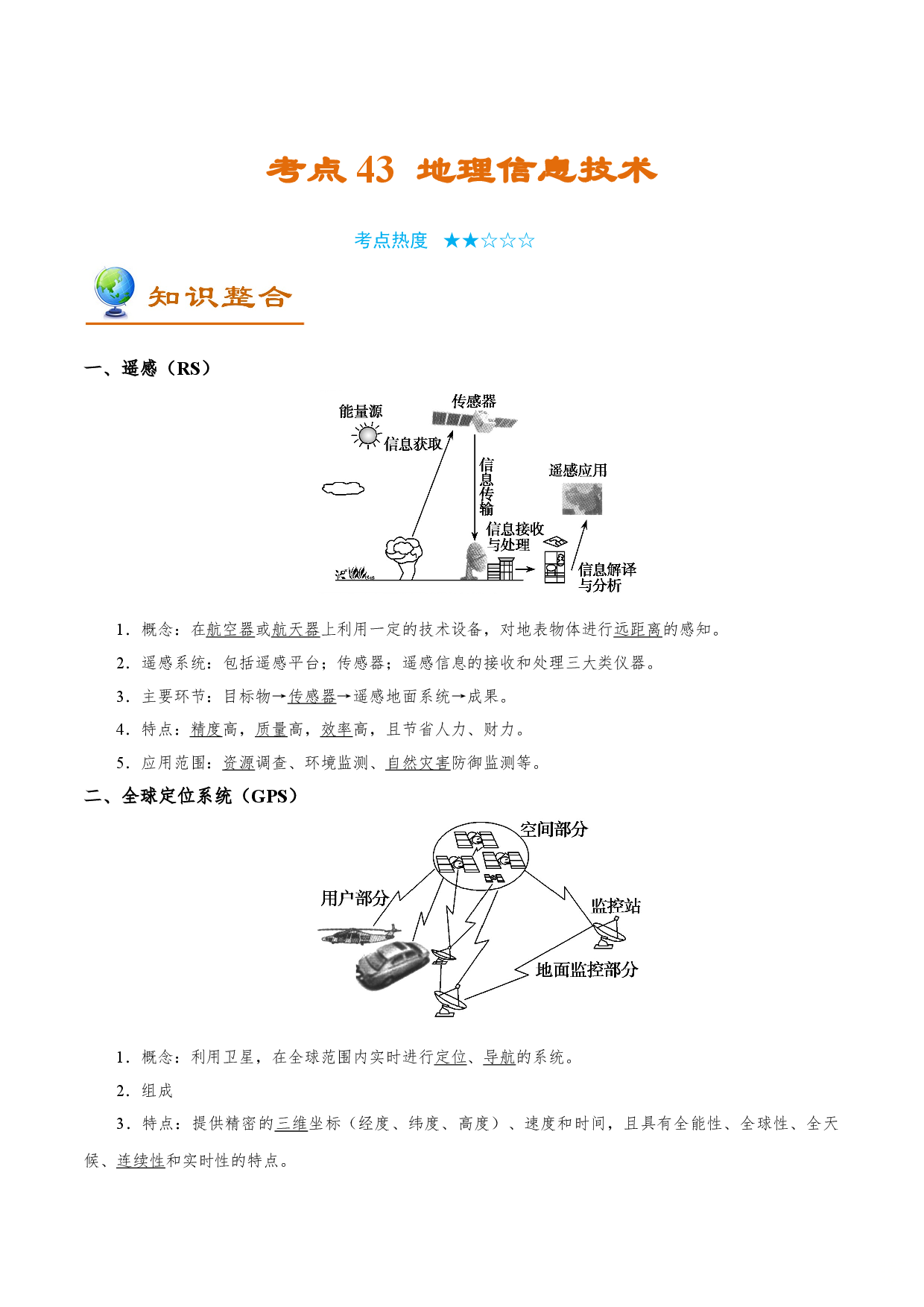 考点43 地理信息技术-备战2022年高考地理一轮复习考点帮.doc 第1页