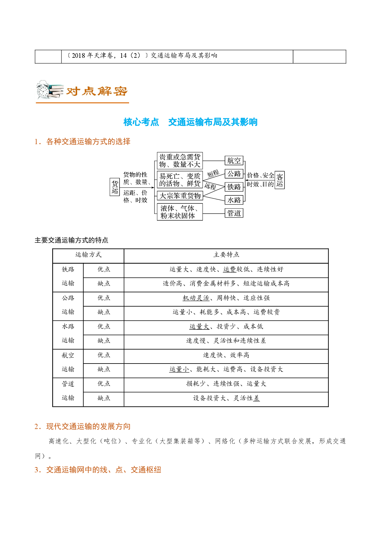 解密11 交通运输 （讲义）-【高频考点解密】2022年高考地理二轮复习讲义+分层训练（新高考专用）.docx 第2页