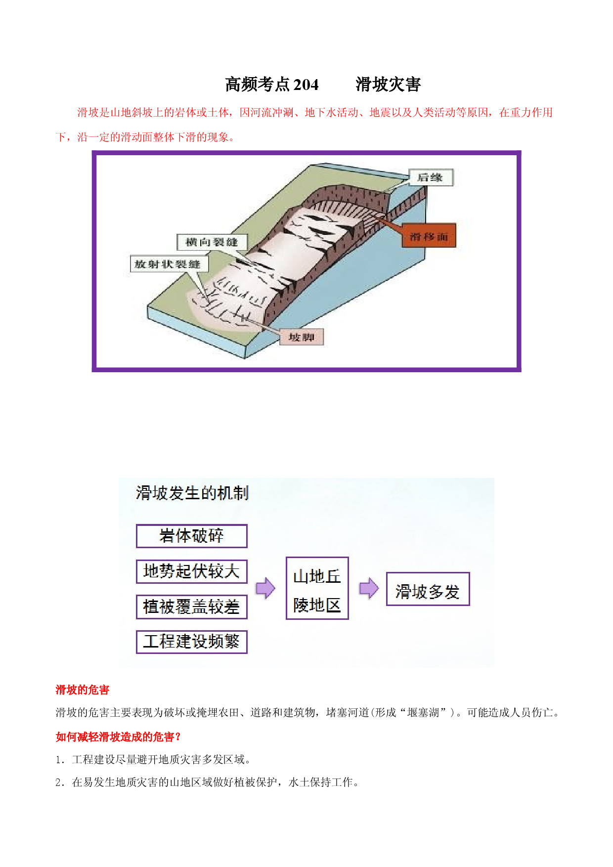 地理热点150 滑坡-备战2022年高考地理全二轮复习高频考点狙击与专项突破.docx 第1页
