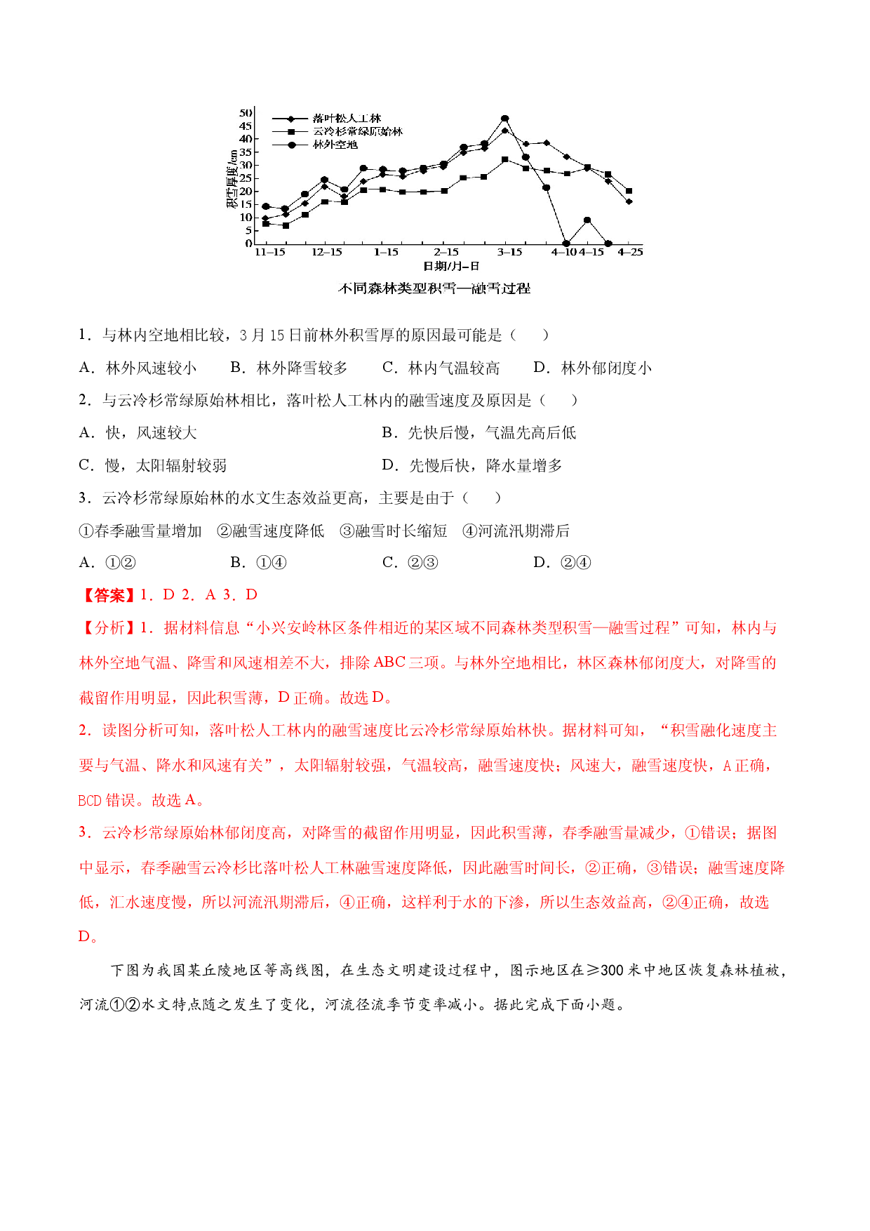 地理热点116 森林水文效应-备战2022年高考地理全二轮复习高频考点狙击与专项突破.docx 第2页