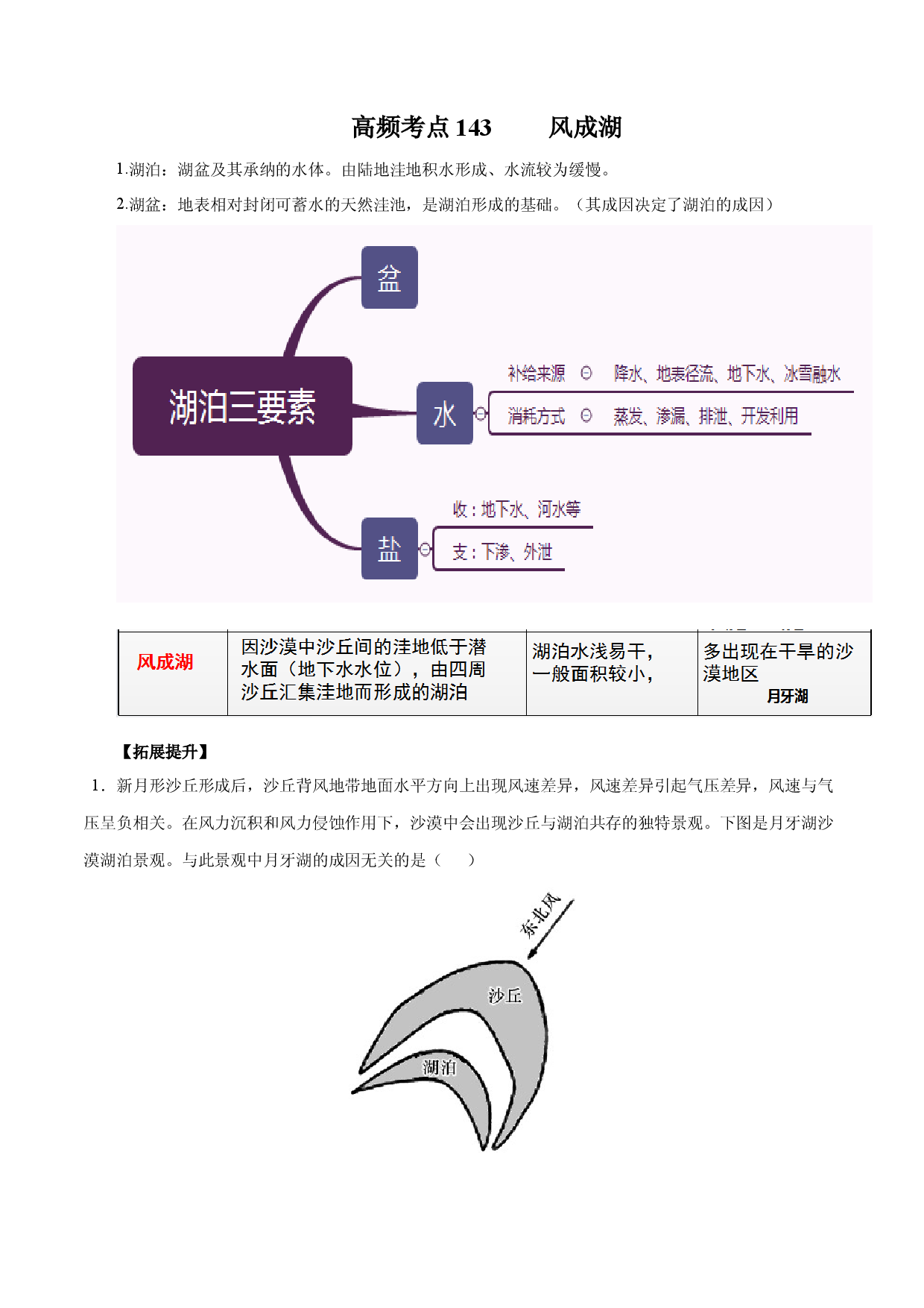 地理热点88 风成湖-备战2022年高考地理全二轮复习高频考点狙击与专项突破.docx 第1页