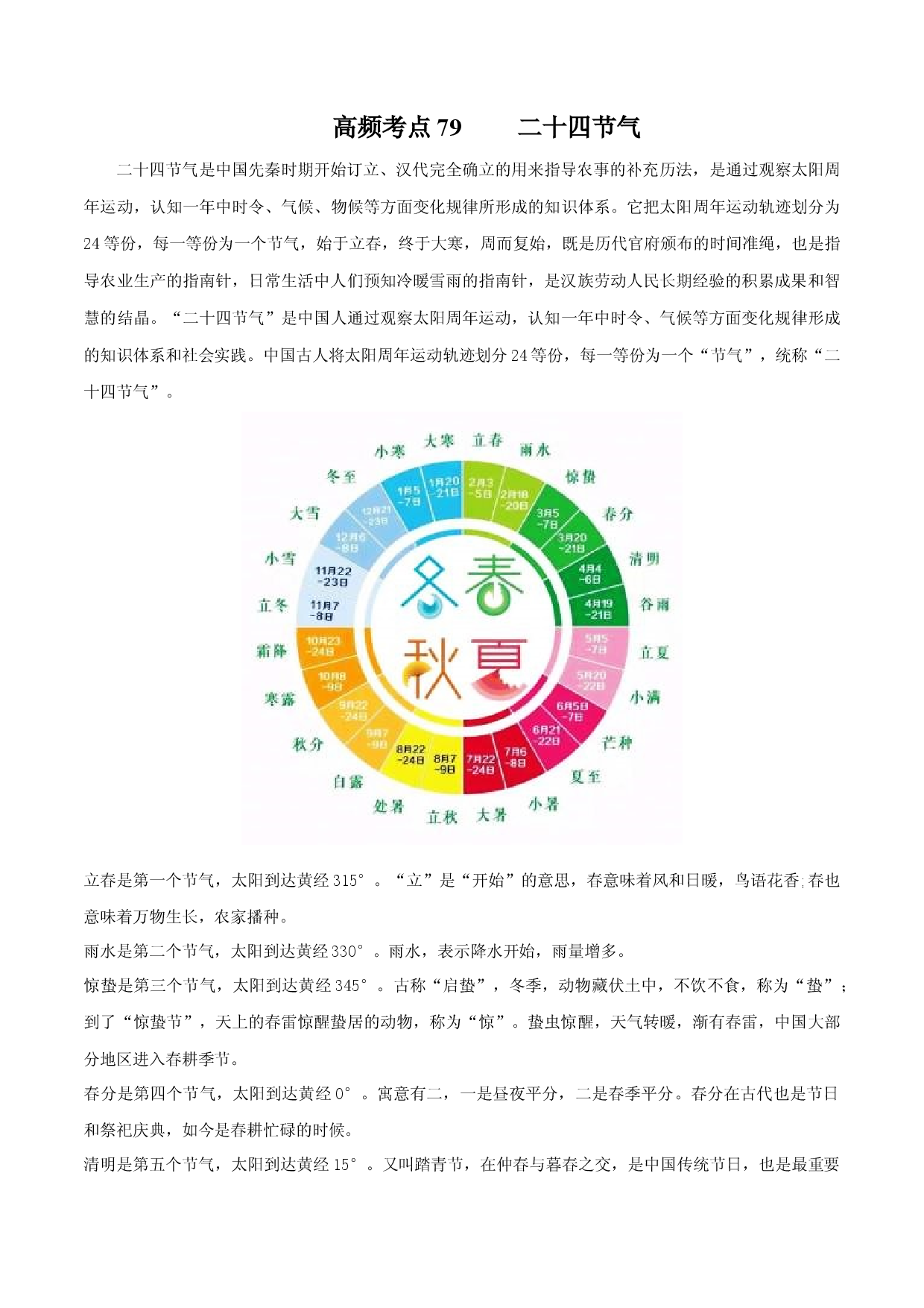 地理热点26 二十四节气-备战2022年高考地理全二轮复习高频考点狙击与专项突破.docx 第1页