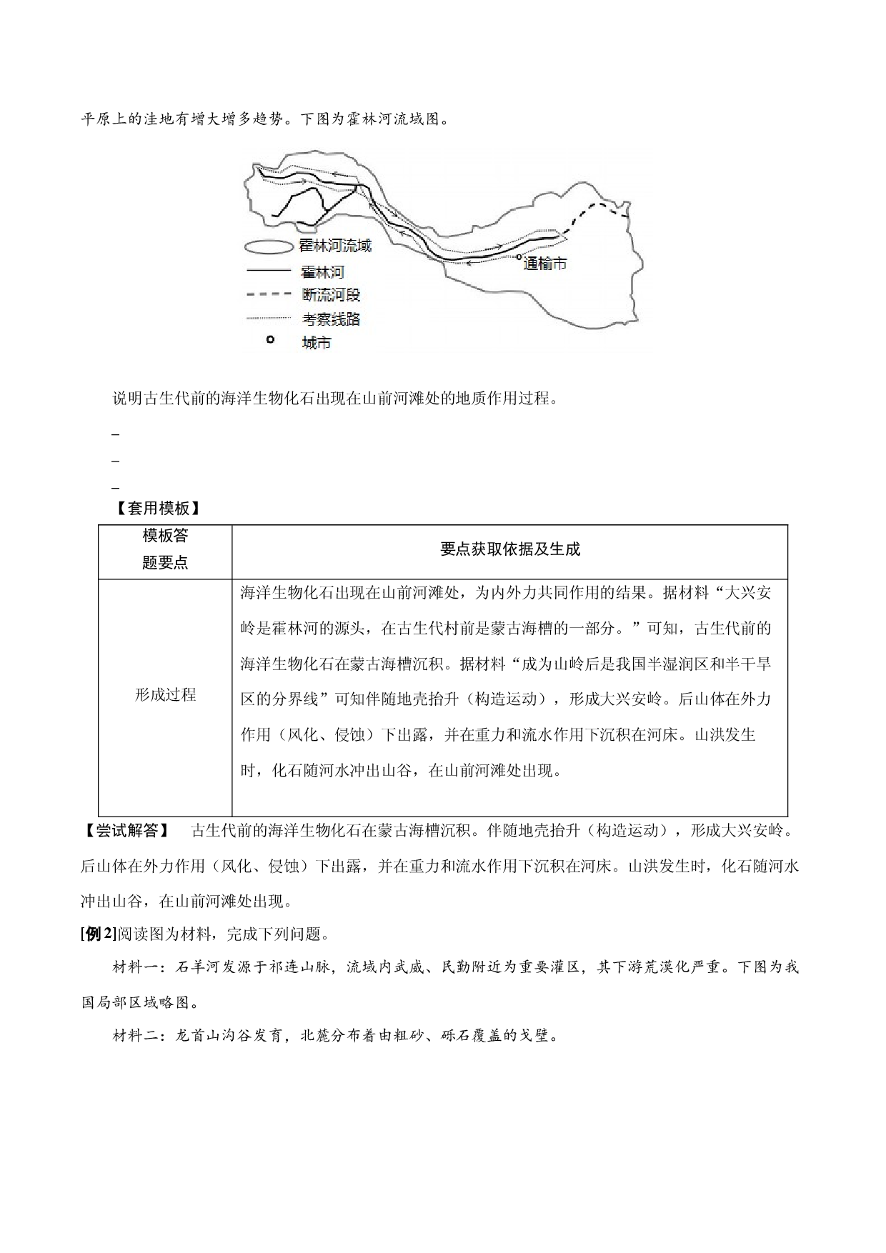 答题模板4 地形地貌的形成过程类-备战2022高考地理常见答题模板及对点训练.docx 第2页