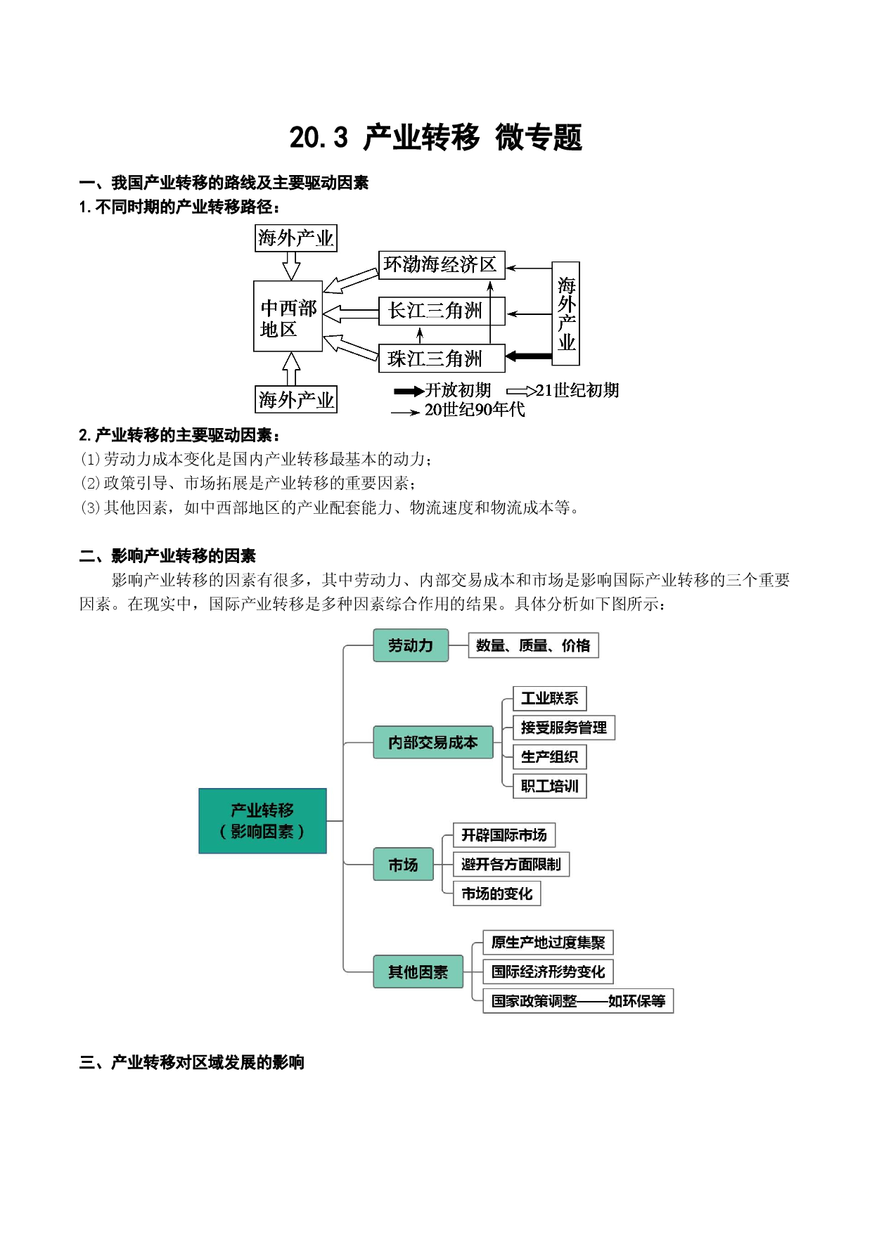 20.3 产业转移（讲义+练习）-2022年高考地理一轮复习讲练测.doc 第1页