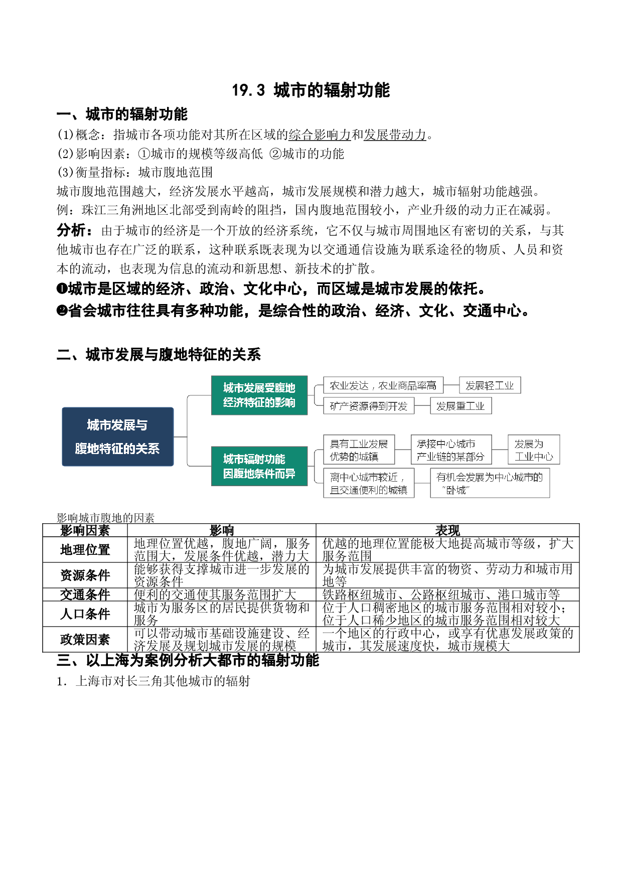 19.3 大城市的辐射功能（讲义+练习）-2022年高考地理一轮复习讲练测.doc 第1页