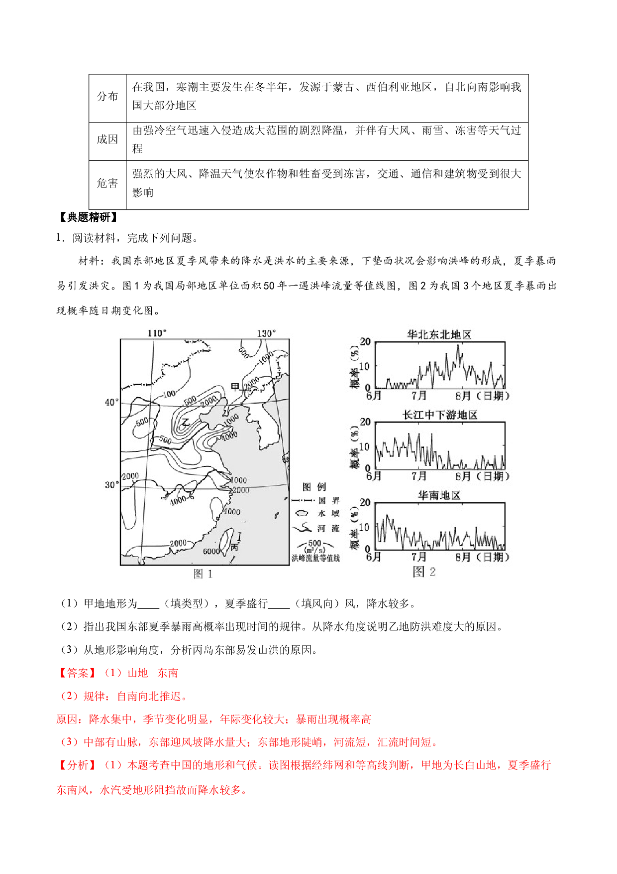 1.10.1 气象灾害与地质灾害以及防灾减灾（讲练）-【高考君】备战2023年高考地理大一轮复习全考点精讲练（新高考专用）.docx 第2页