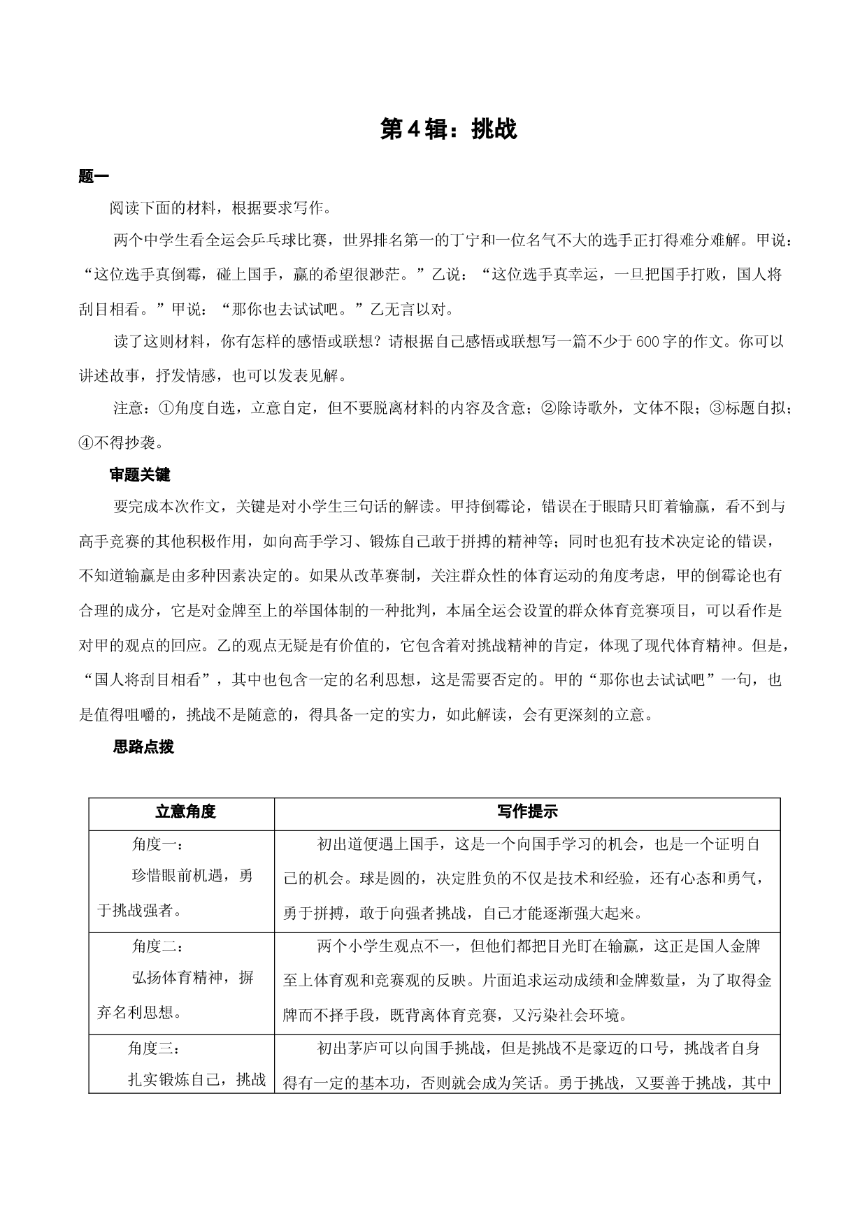 第4辑：挑战-中学生作文高频话题导写40题.docx 第1页