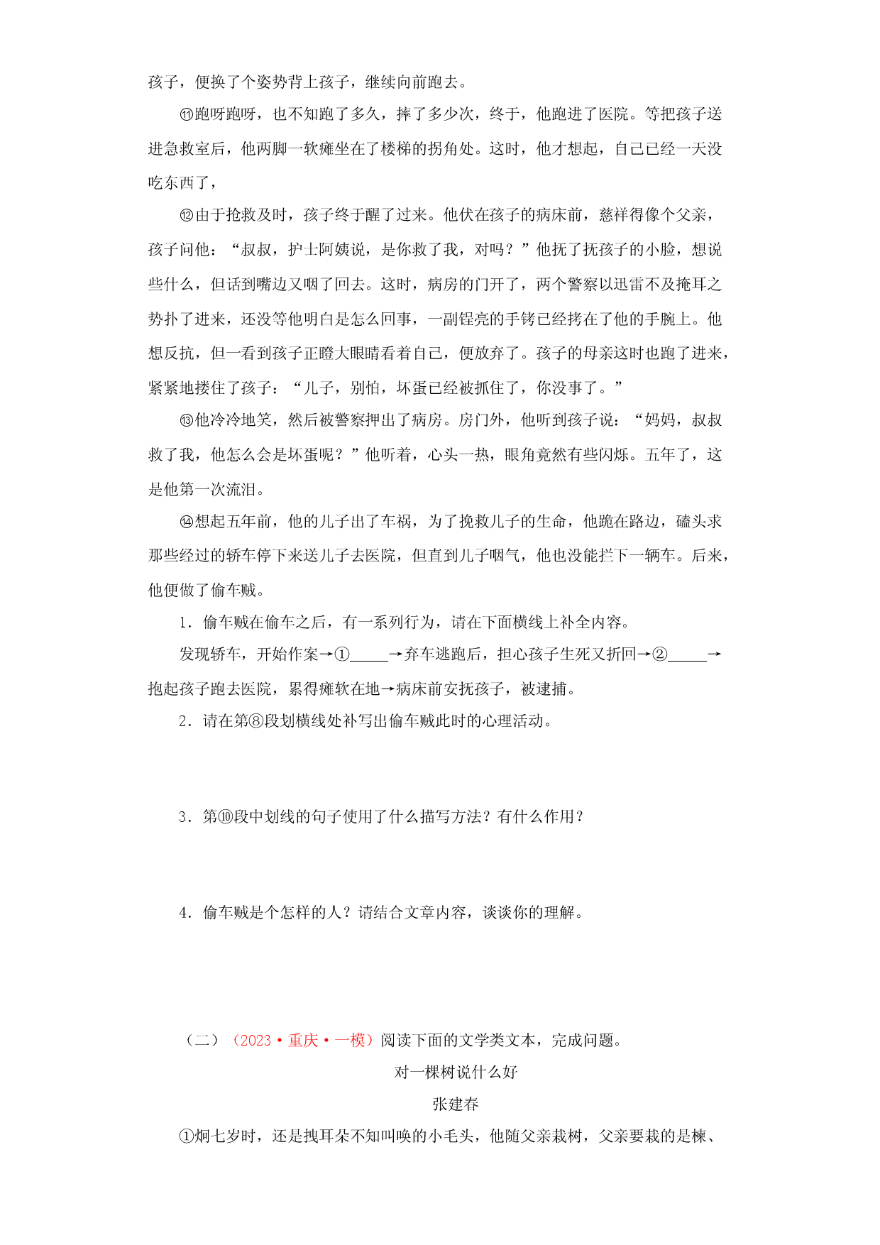 13 小说阅读－2023年中考语文一模试题分项汇编（全国通用）.docx 第2页