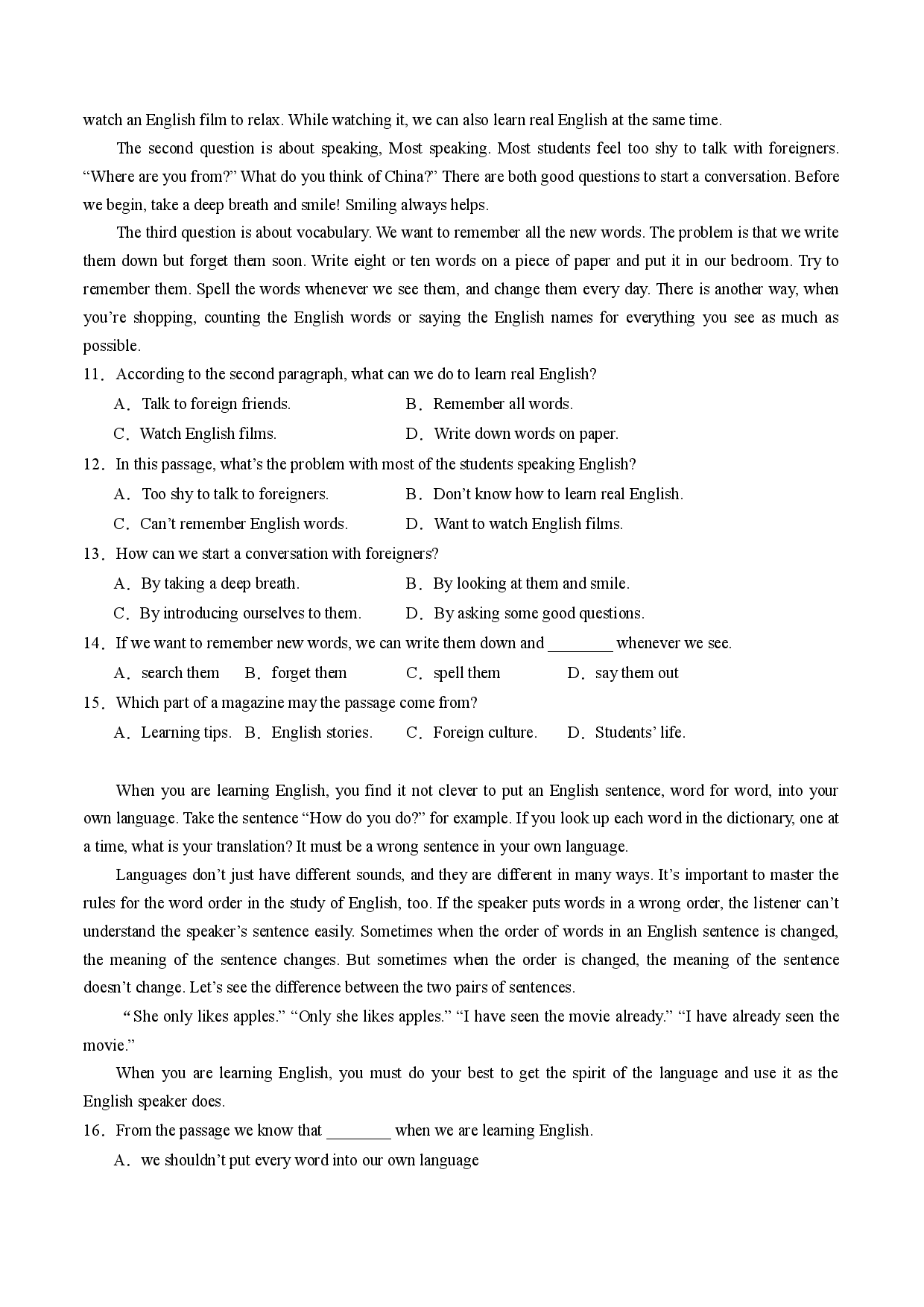 Unit 1 Where did you go on vacation 语言能力把关练-2023-2024学年八年级英语上册把关练（人教版）.docx 第2页