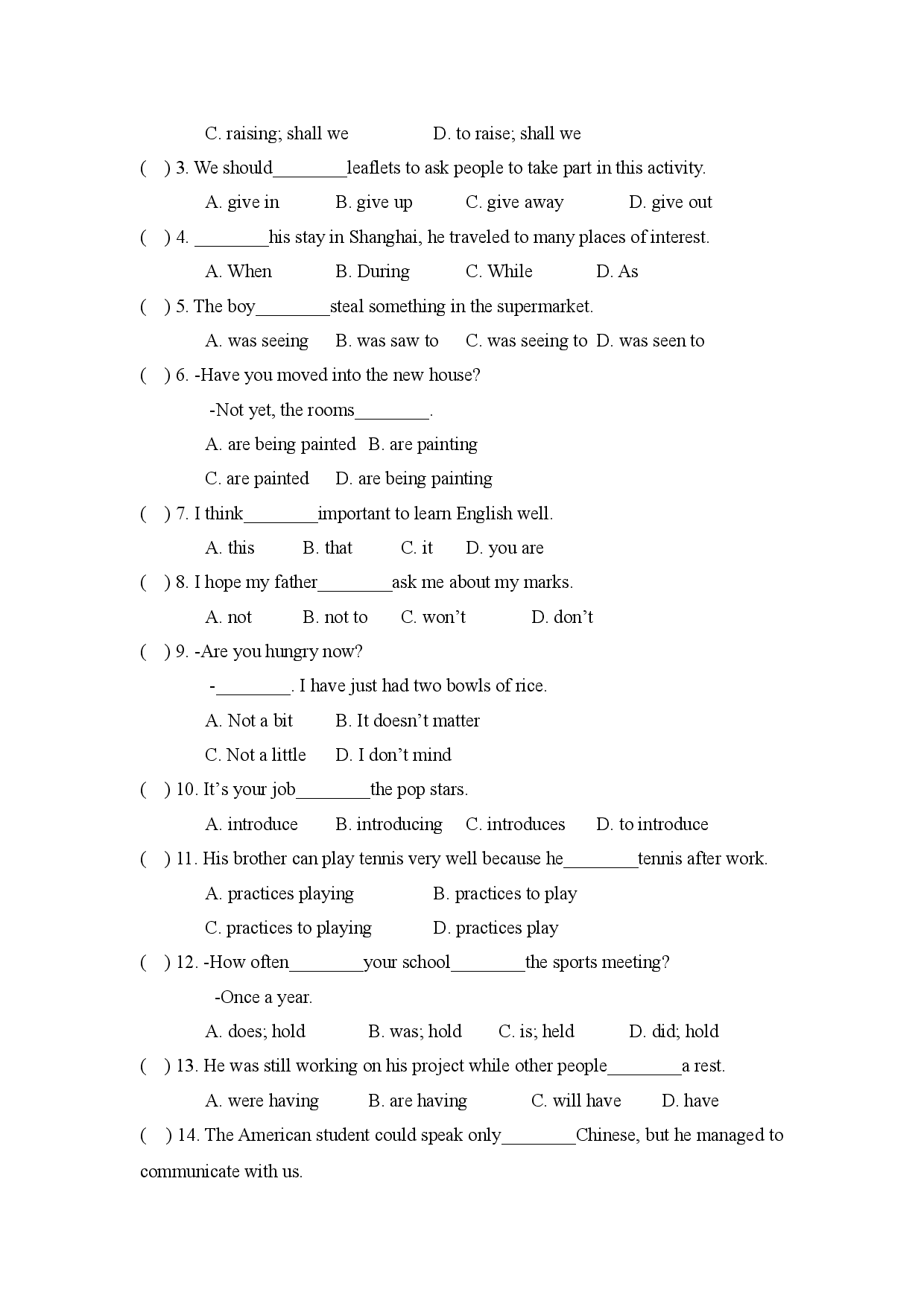 译林版八年级下册英语Unit 6 Welcome to the unit课时练习（含答案）.doc 第2页