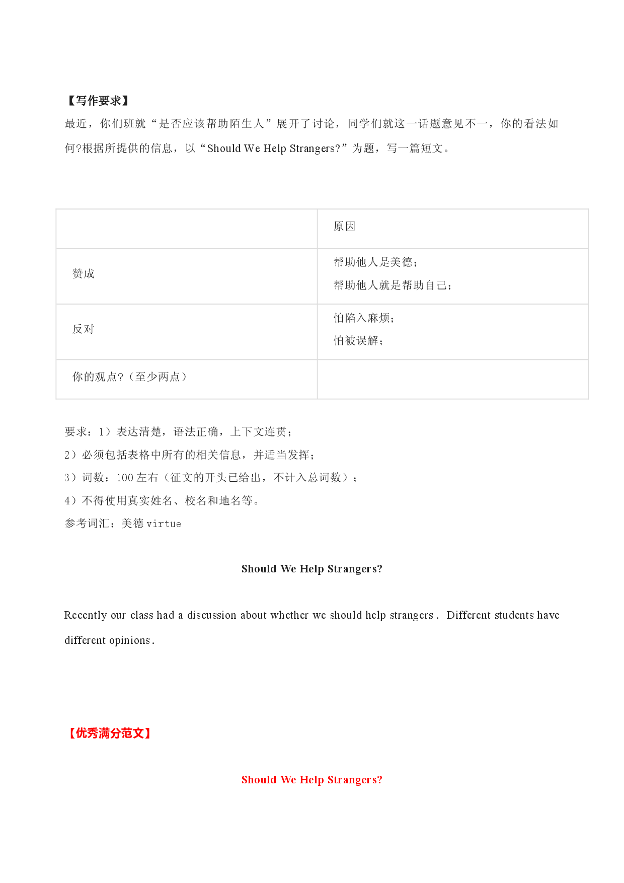 满分作文04篇 团结互助-备战2022年中考英语作文热点话题押题预测（全国通用）.docx 第1页