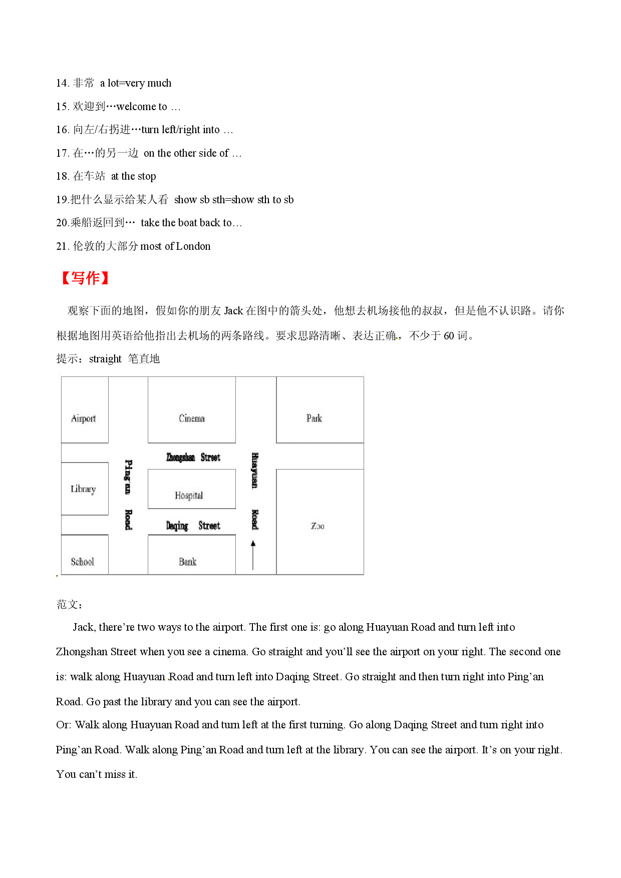 6.7 Module 6 Around town 单元知识小结-2020-2021学年七年级英语下册同步精品课堂（外研版）.docx 第2页