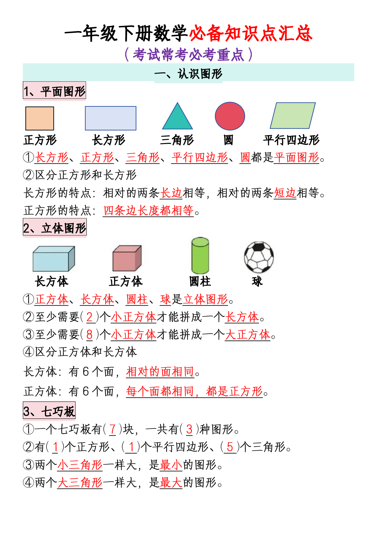 《重点必背公式概念汇总》（1下）.pdf 第1页