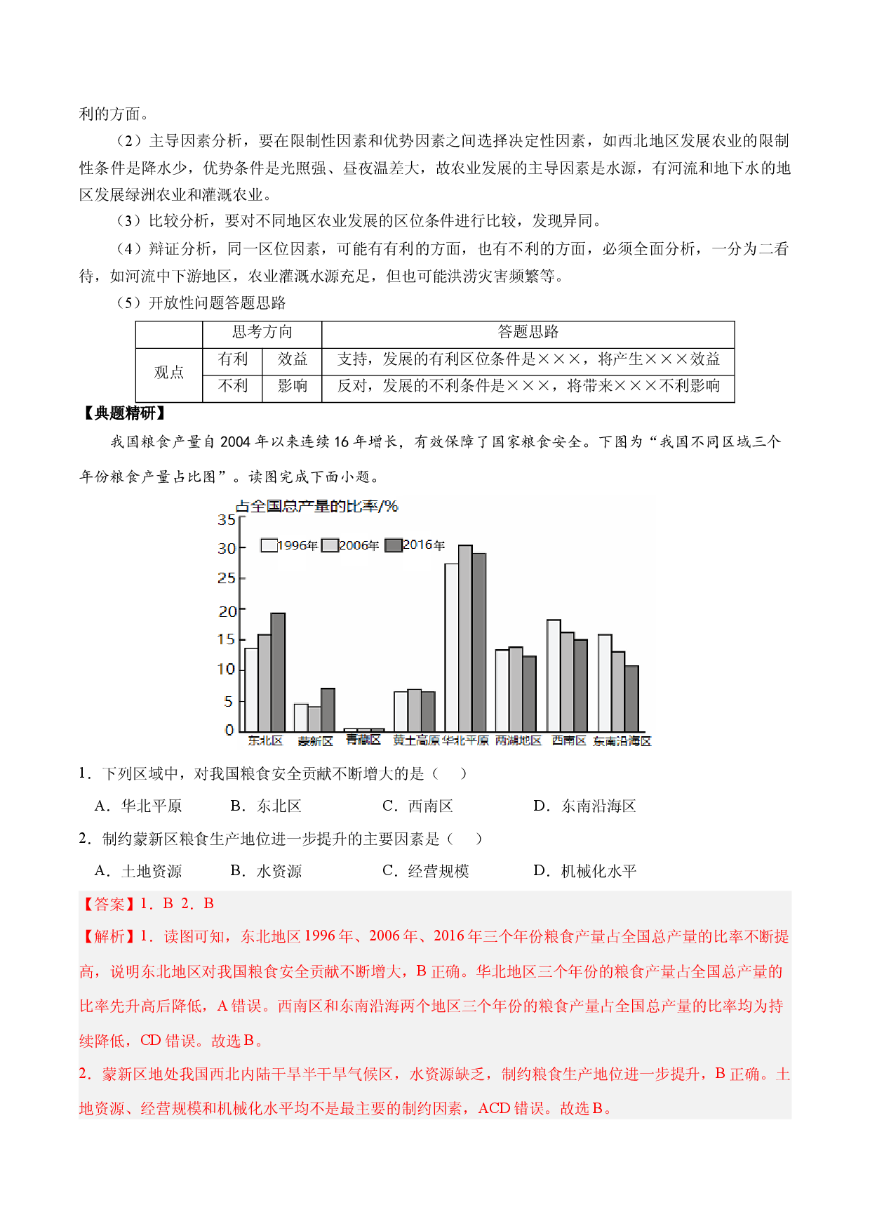 2.4.1 农业区位条件评价（讲练）-【高考君】备战2023年高考地理大一轮复习全考点精讲练（新高考专用）.docx 第2页