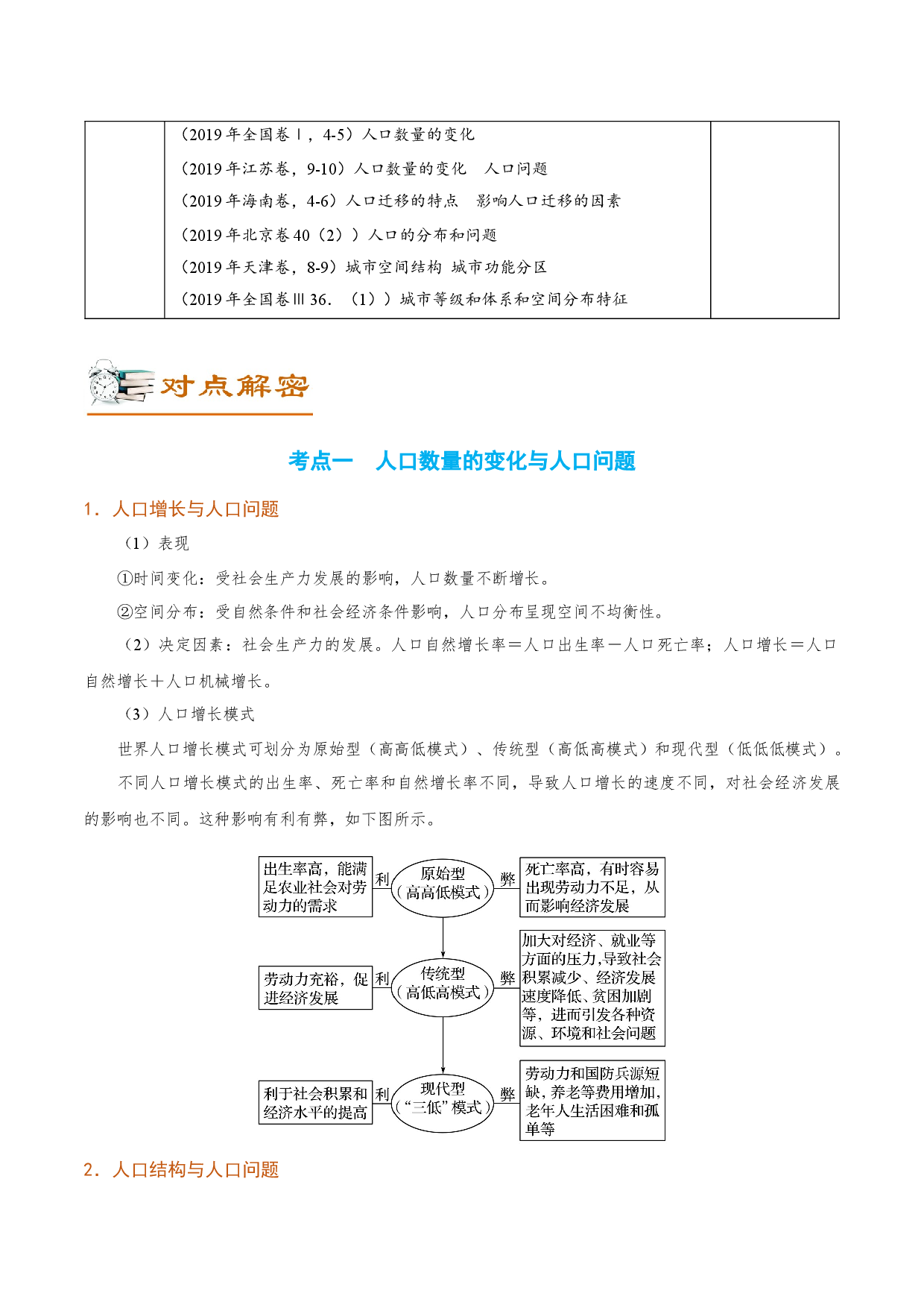 解密09 人口与城市（讲义）-【高频考点解密】2022年高考地理二轮复习讲义+分层训练（全国通用）.docx 第2页