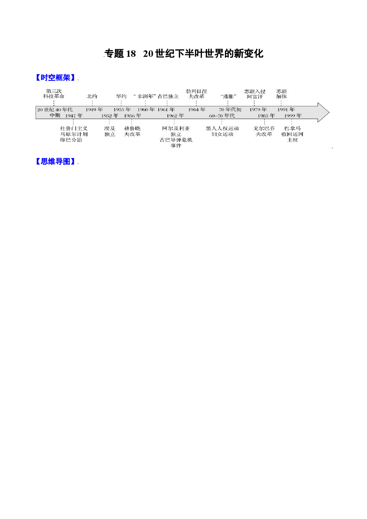 专题18 20 世纪下半叶世界的新变化-2022年高考历史一轮复习精讲精练（新教材新高考）.doc 第1页