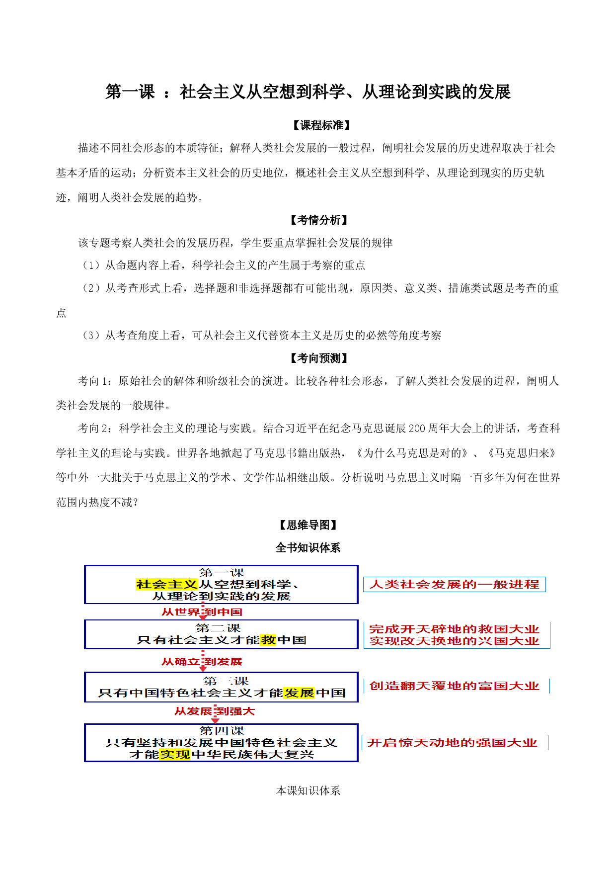 第一课 社会主义从空想到科学、从理论到实践的发展 （教材解读与拓展）-2022-2023学年高一政治上学期期中期末考点大串讲（统编版必修1）.docx 第1页
