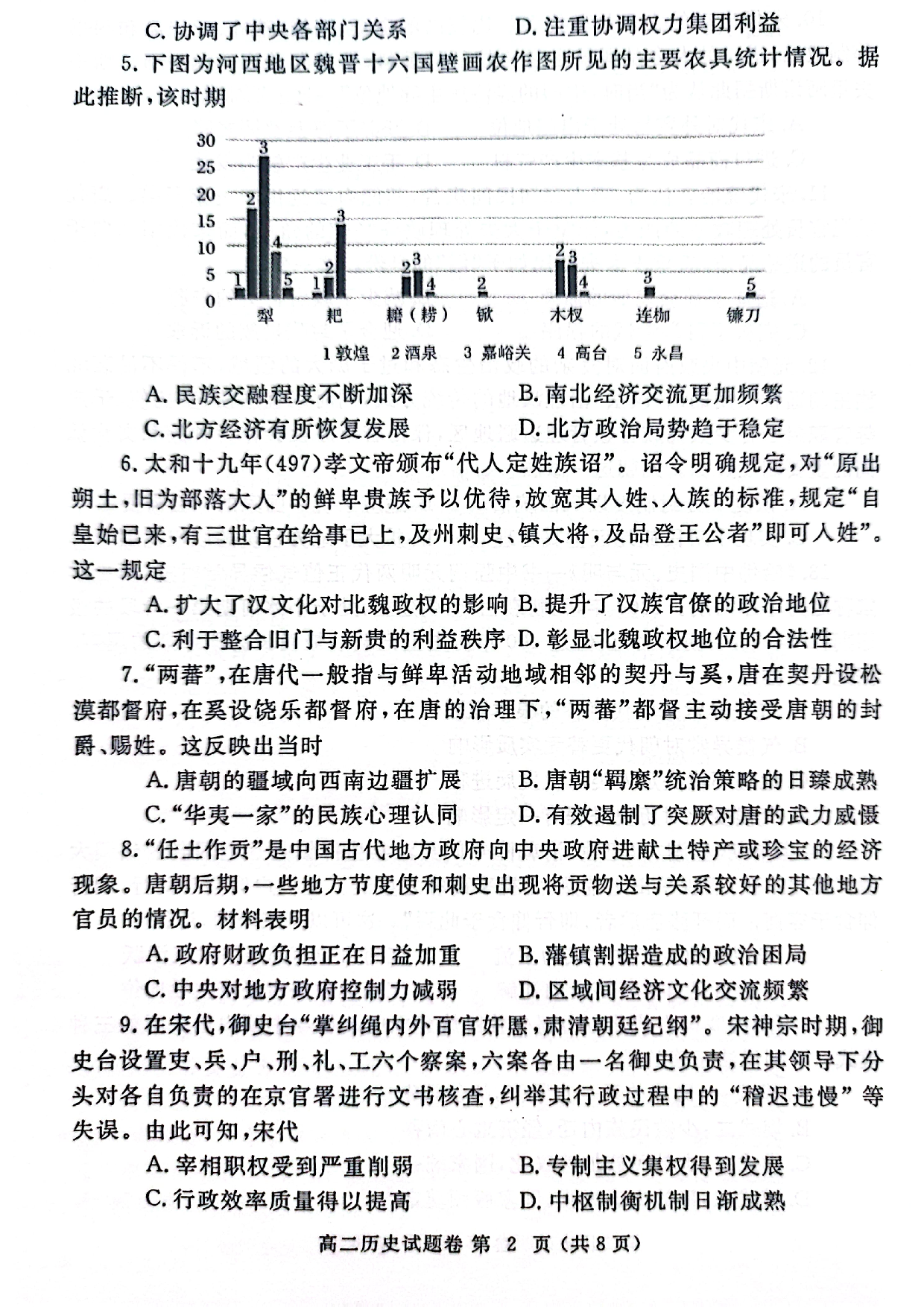 【高二】河南省郑州市2022-2023学年高二下学期期末考试++历史.pdf 第2页