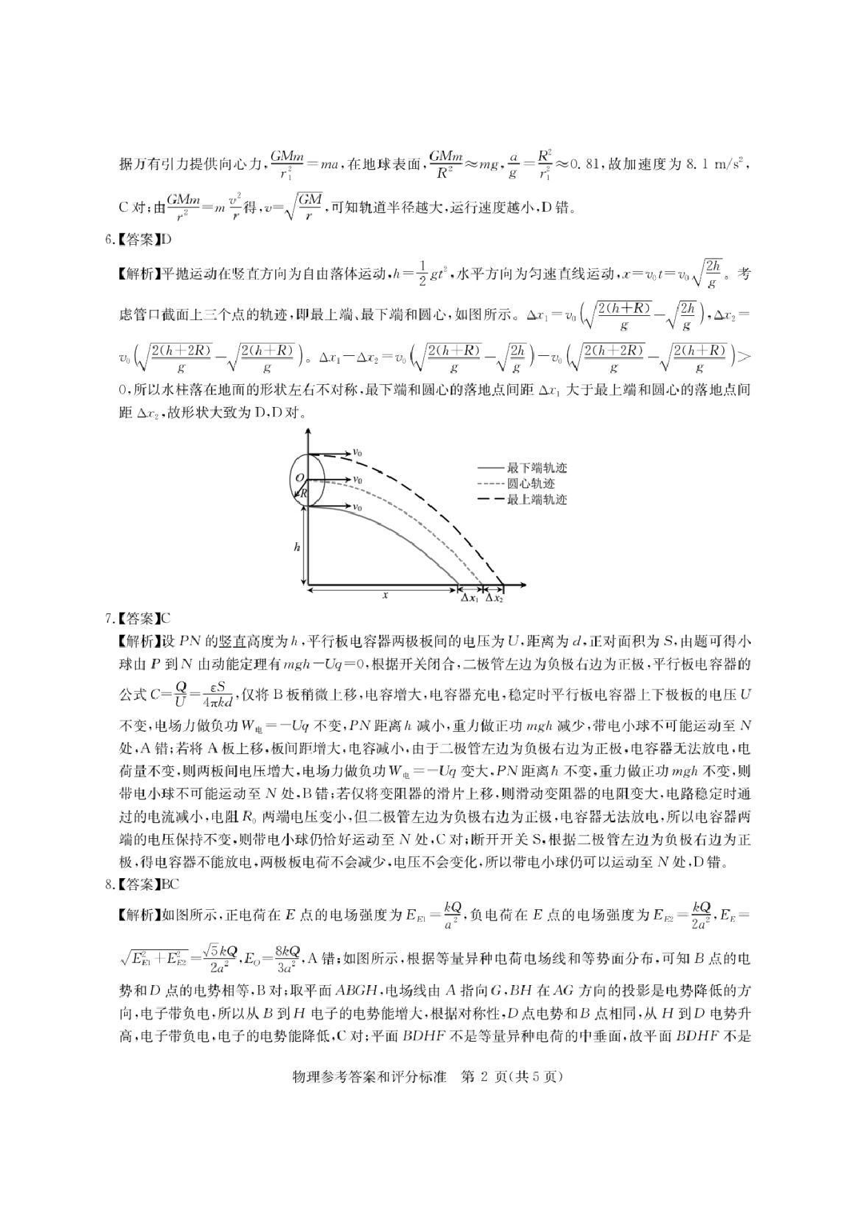 物理答案 华大新高考联盟2025届高三三月教学质量检测.pdf 第2页
