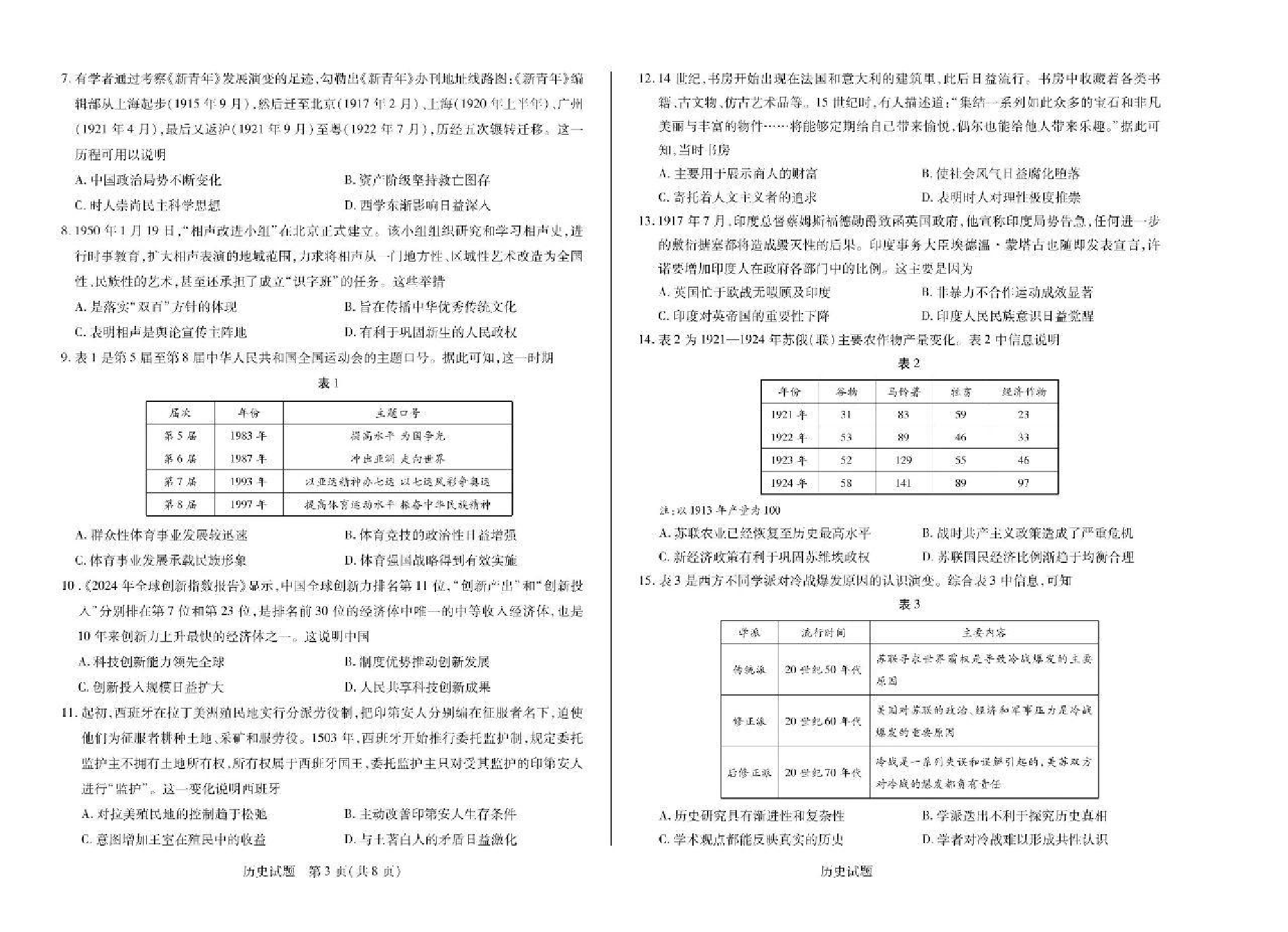 天一大联考2025年高三适应性测试历史试题.pdf 第2页