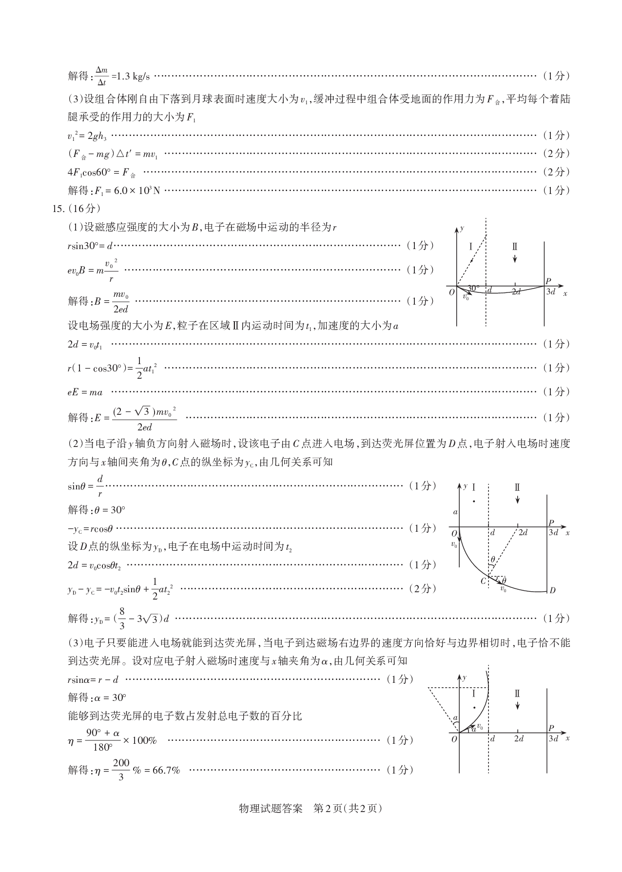 山西2025届高三第一次一模适应性考试物理答案.pdf 第2页