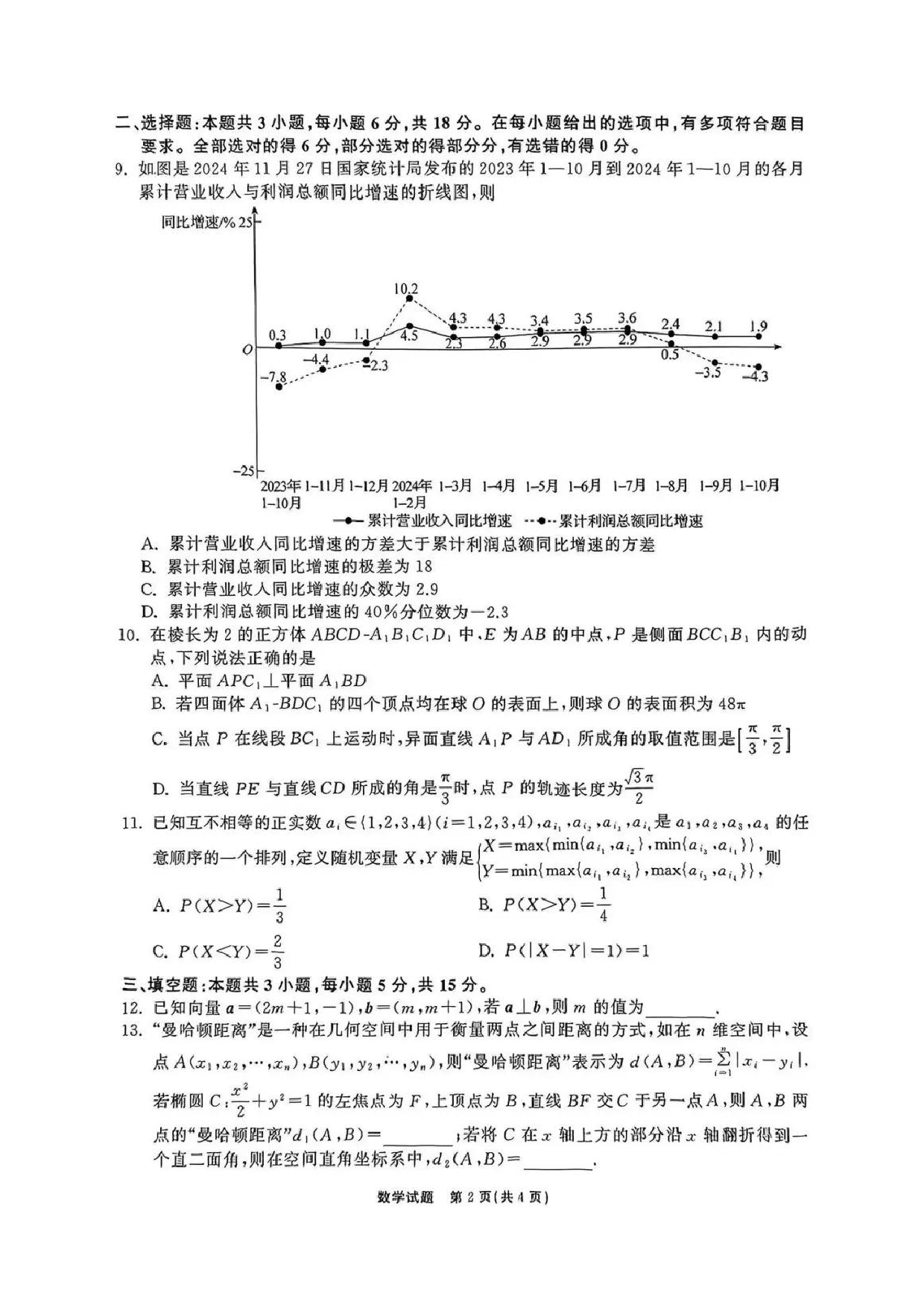 山东齐鲁名校2025届高三二轮模拟一数学试题.pdf 第2页