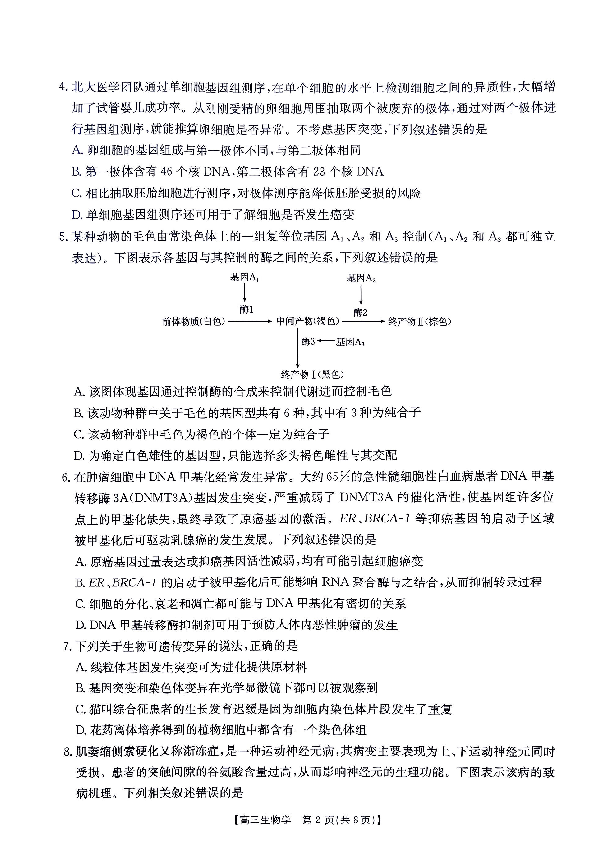 河南金太阳2024-2025学年高三3月模拟考试生物.pdf 第2页